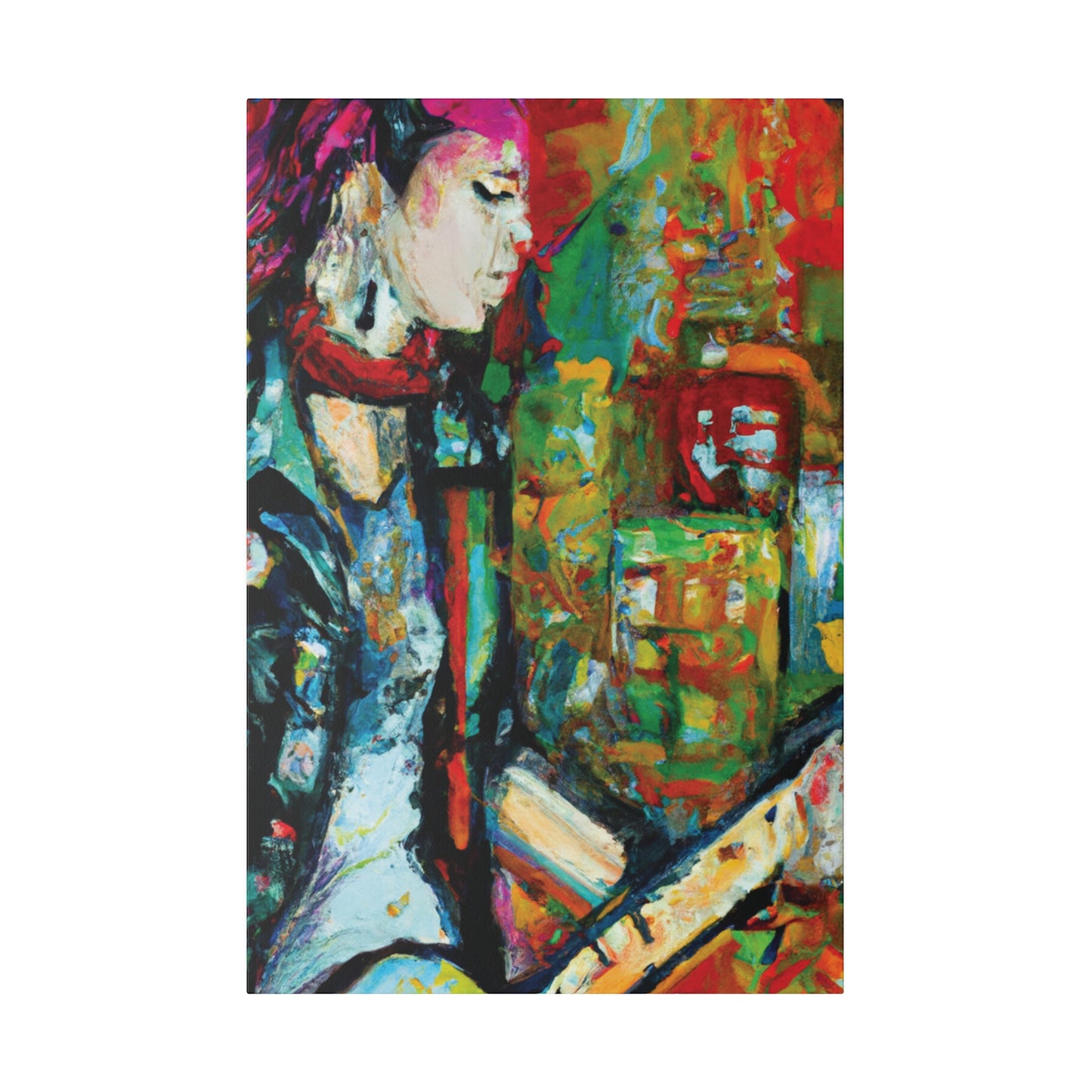 7134Y - Rockstar Oil Painting Style Print | Poster | Home Decor | Wall Art | Music Art | Canvas