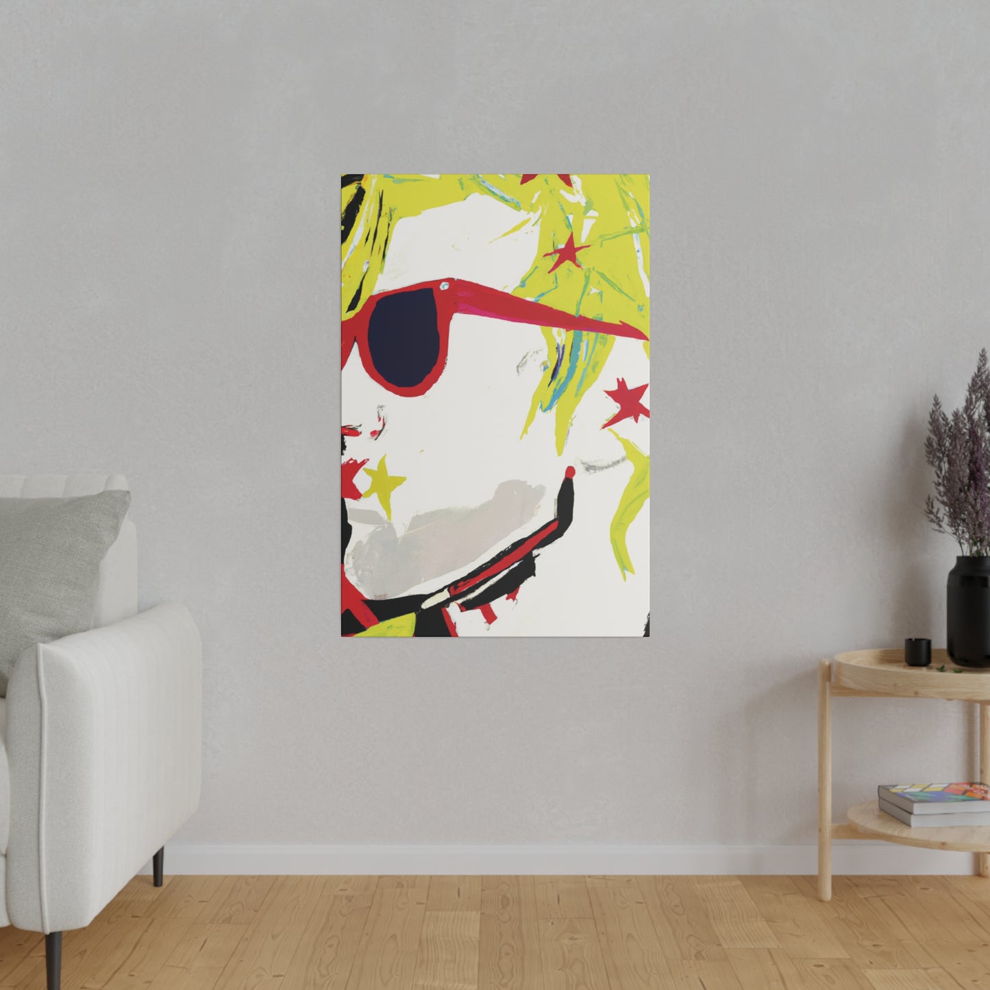 5478D - Rockstar Painting Print | Face | Abstract | Poster | Home Decor | Wall Art | Music Art | Canvas