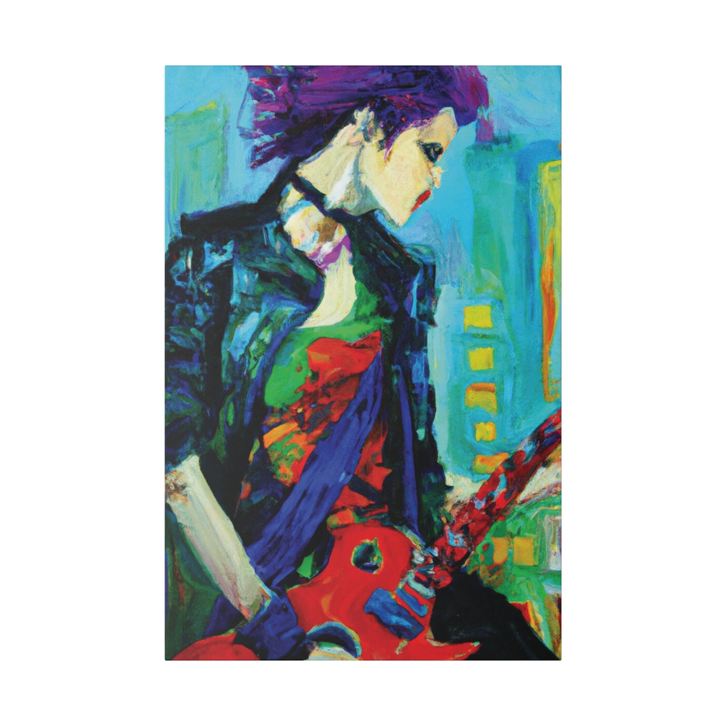 6756O - Rockstar Oil Painting Style Print | Poster | Home Decor | Wall Art | Music Art | Canvas