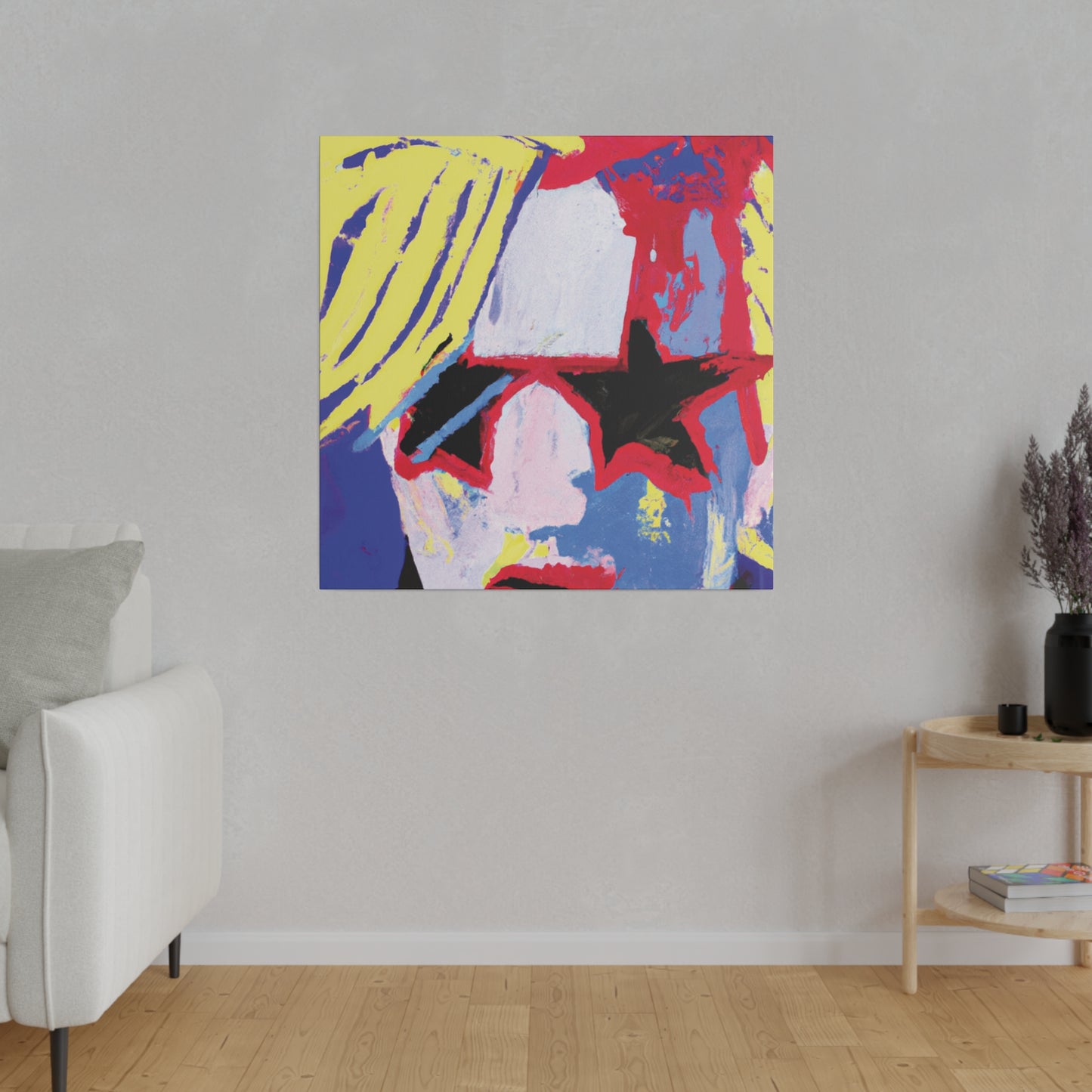 4762T - Rockstar Painting Print | Face | Abstract | Poster | Home Decor | Wall Art | Music Art | Canvas