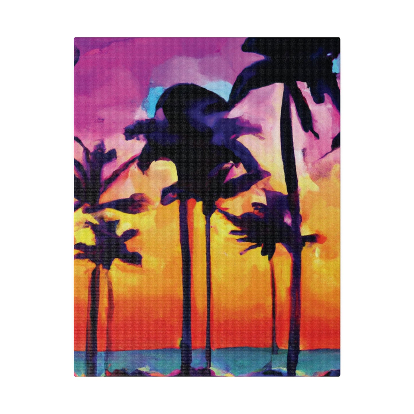 9824V - Miami Beach Sunset Painting Print | Miami | Beach | Sunset | Poster | Home Decor | Wall Art | Canvas
