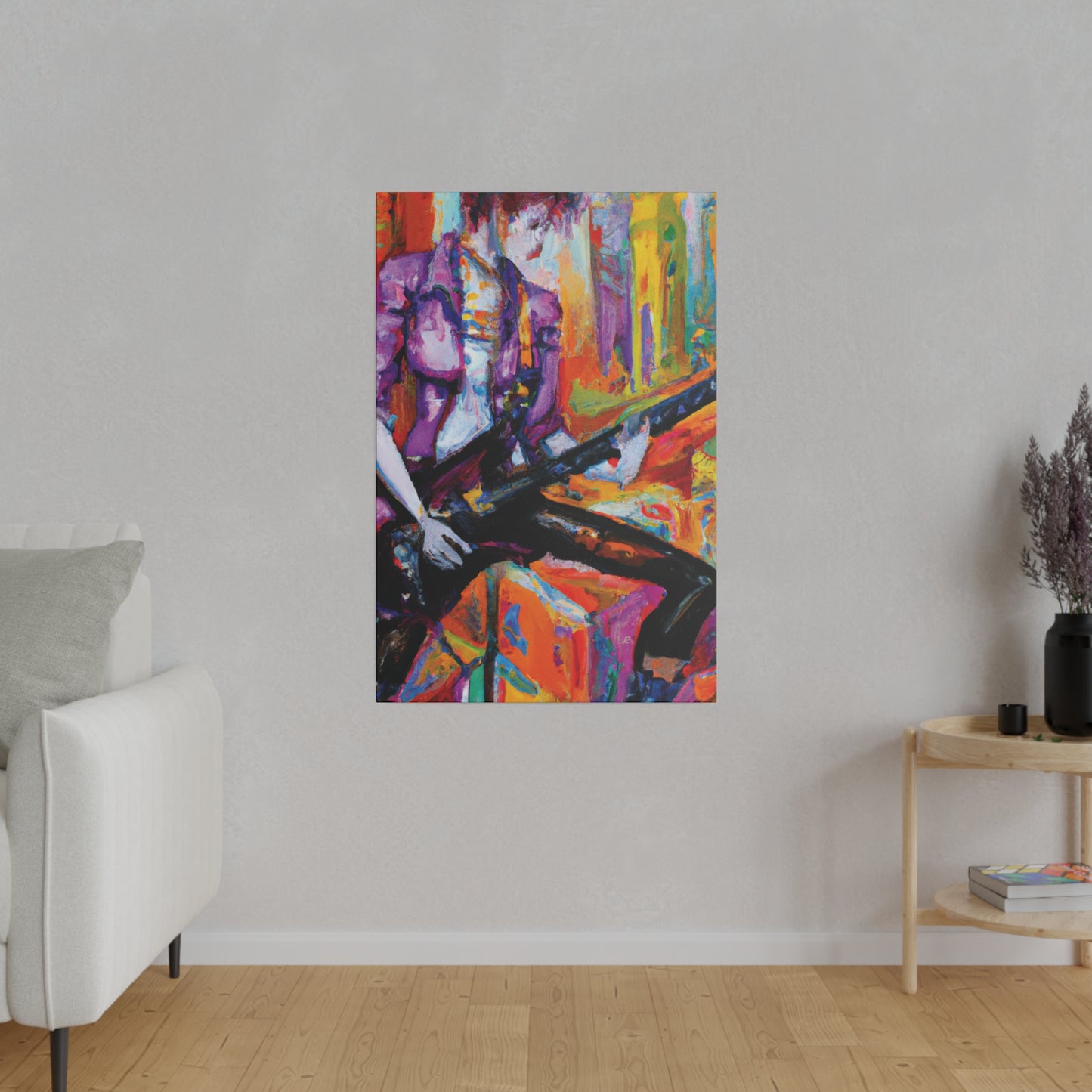 477F - Rockstar Oil Painting Style Print | Poster | Home Decor | Wall Art | Music Art | Canvas