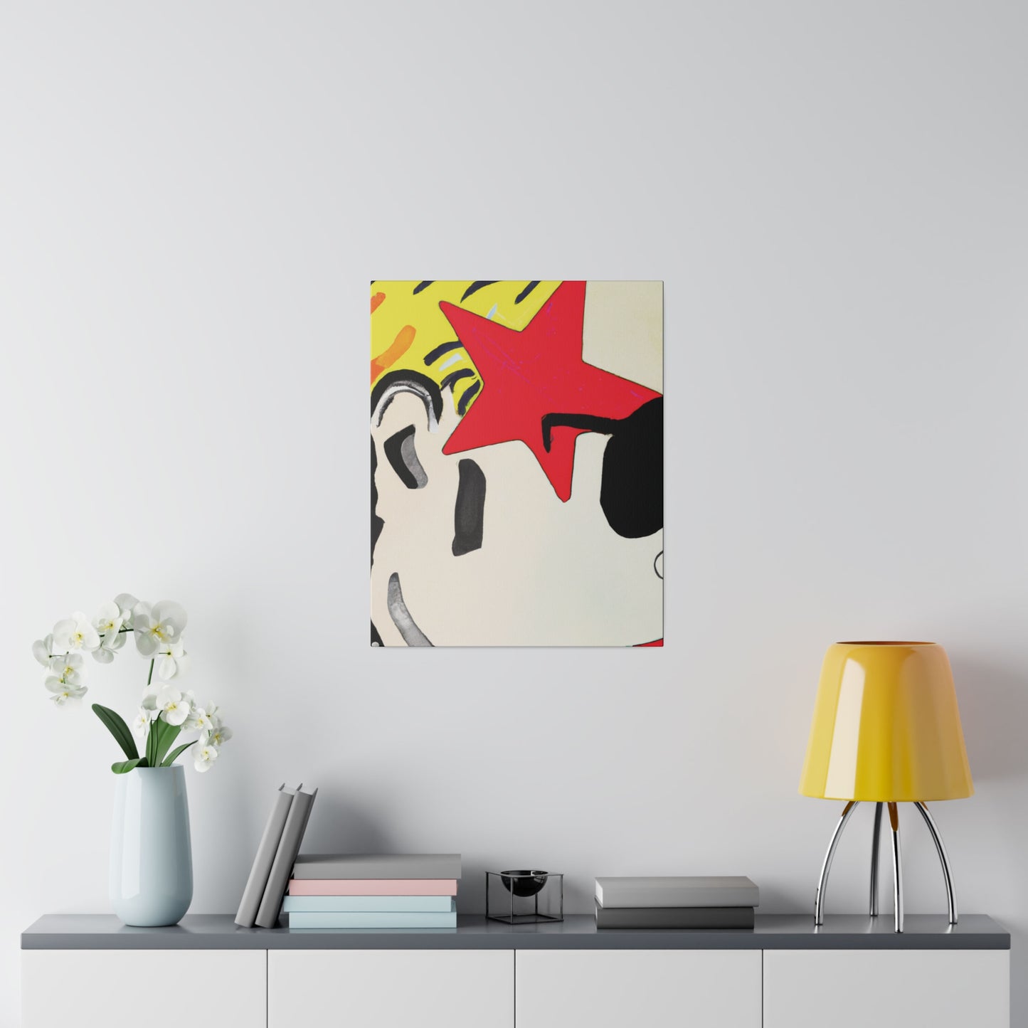 7291W - Rockstar Painting Print | Face | Abstract | Poster | Home Decor | Wall Art | Music Art | Canvas