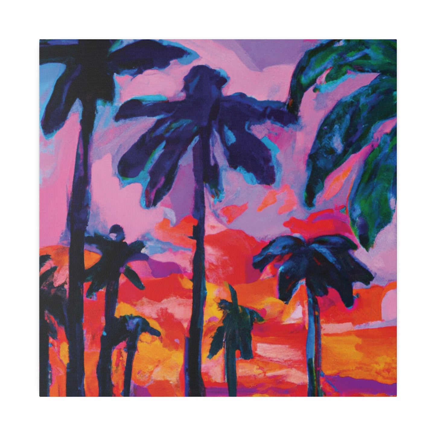 4754Q - Miami Beach Sunset Painting Print | Miami | Beach | Sunset | Poster | Home Decor | Wall Art | Canvas