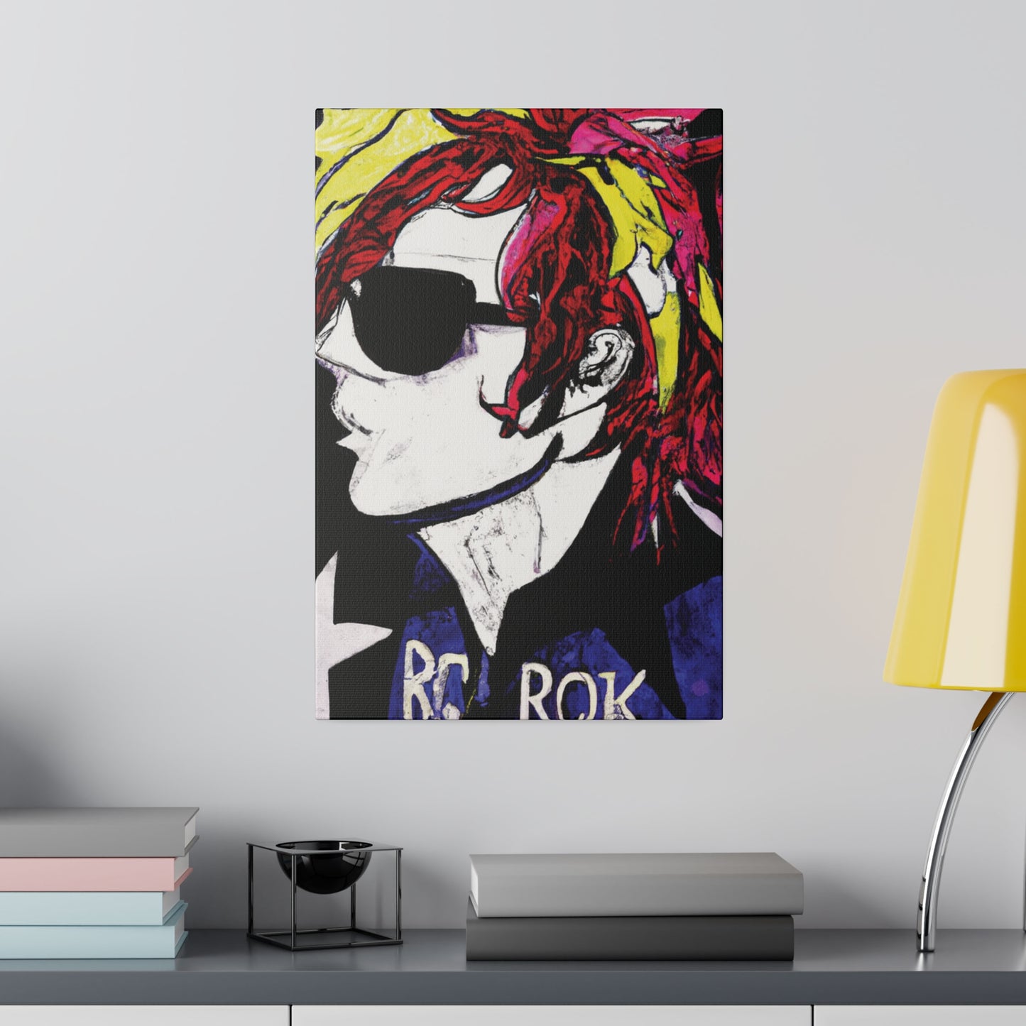 7561C - Rockstar Painting Print | Face | Abstract | Poster | Home Decor | Wall Art | Music Art | Canvas