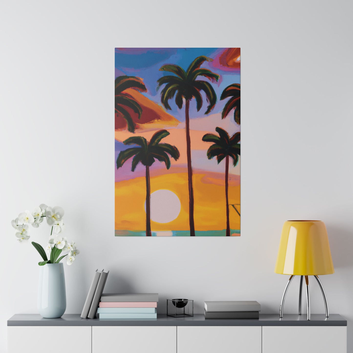3282K - Miami Beach Sunset Painting Print | Miami | Beach | Sunset | Poster | Home Decor | Wall Art | Canvas