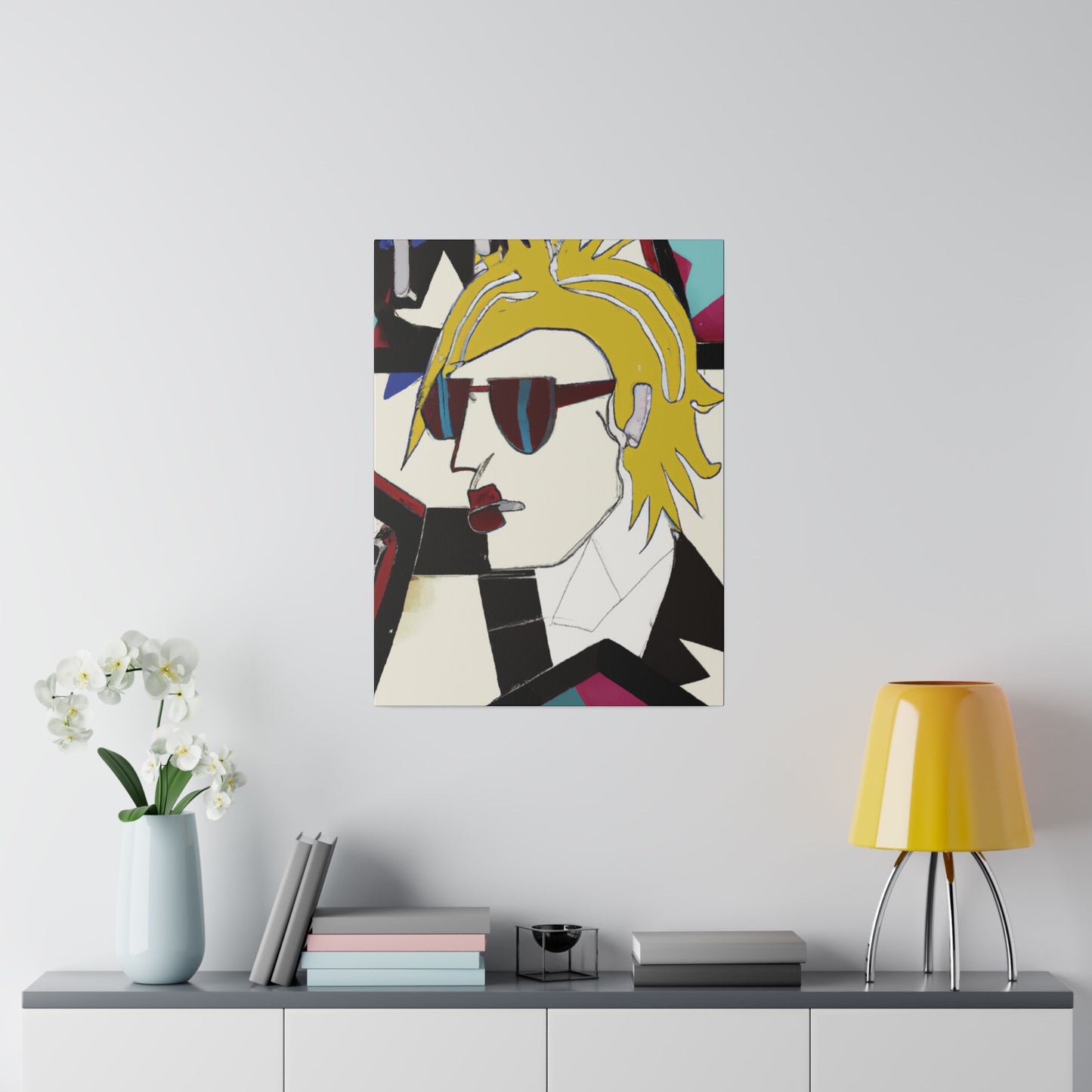 6895N - Rockstar Painting Print | Face | Abstract | Poster | Home Decor | Wall Art | Music Art | Canvas