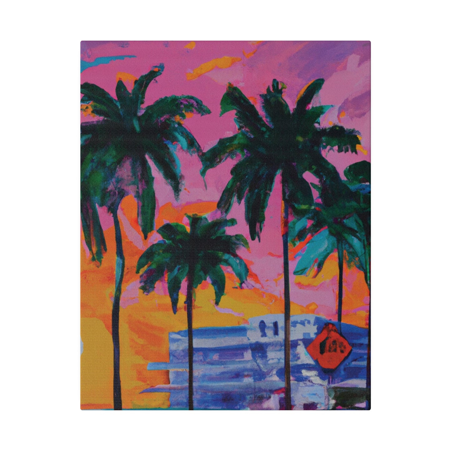 5487P - Miami Beach Sunset Painting Print | Miami | Beach | Sunset | Poster | Home Decor | Wall Art | Canvas