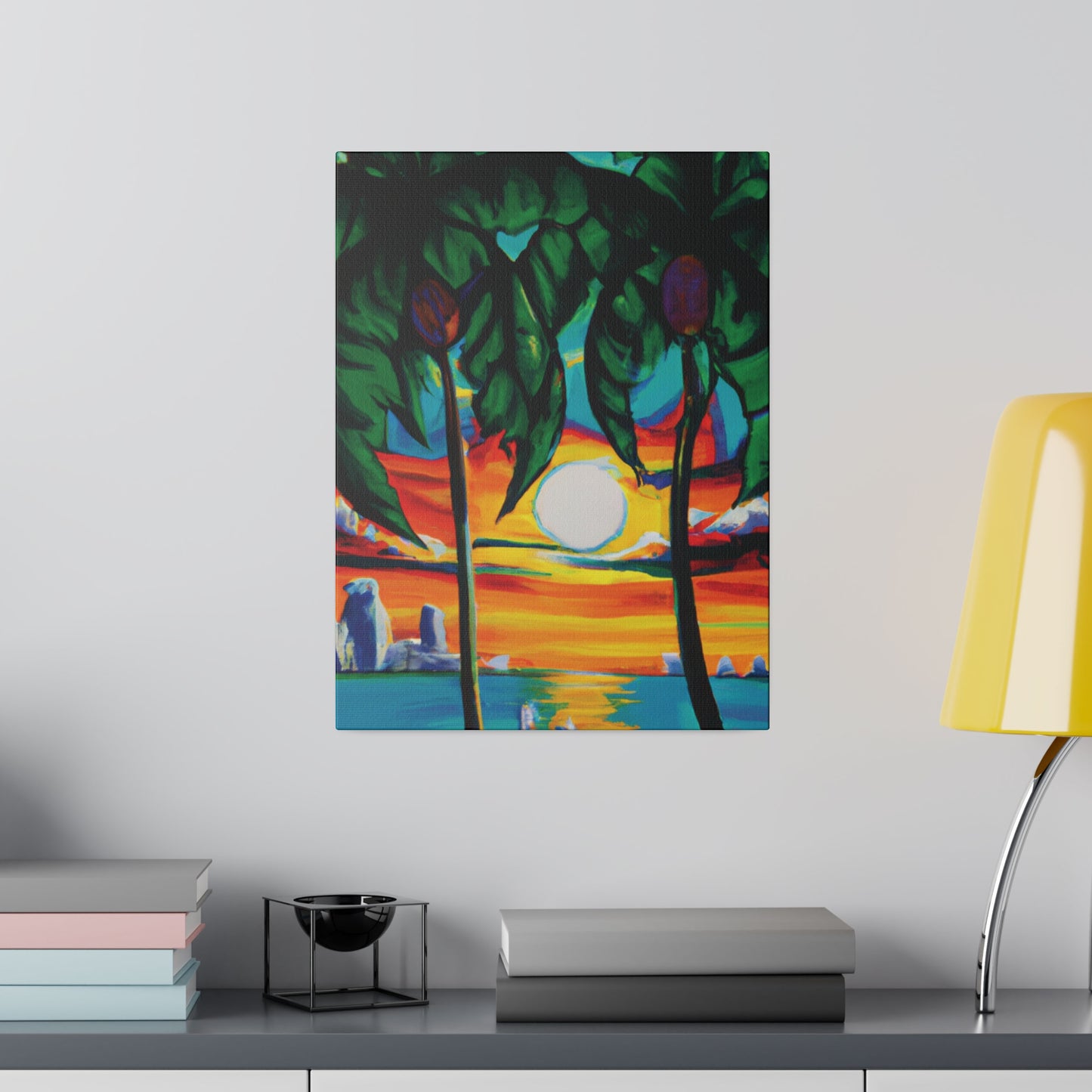 7643V - Miami Beach Sunset Painting Print | Miami | Beach | Sunset | Poster | Home Decor | Wall Art | Canvas