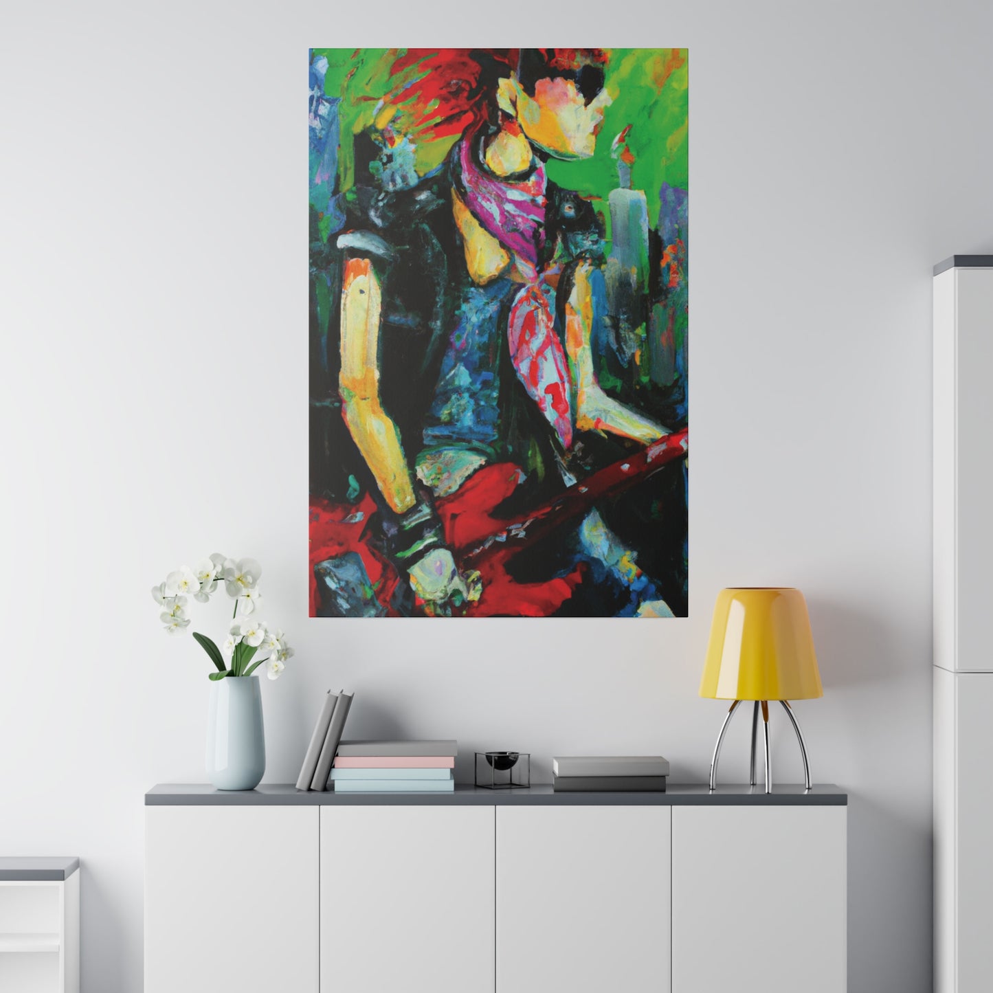 5198V - Rockstar Oil Painting Style Print | Poster | Home Decor | Wall Art | Music Art | Canvas