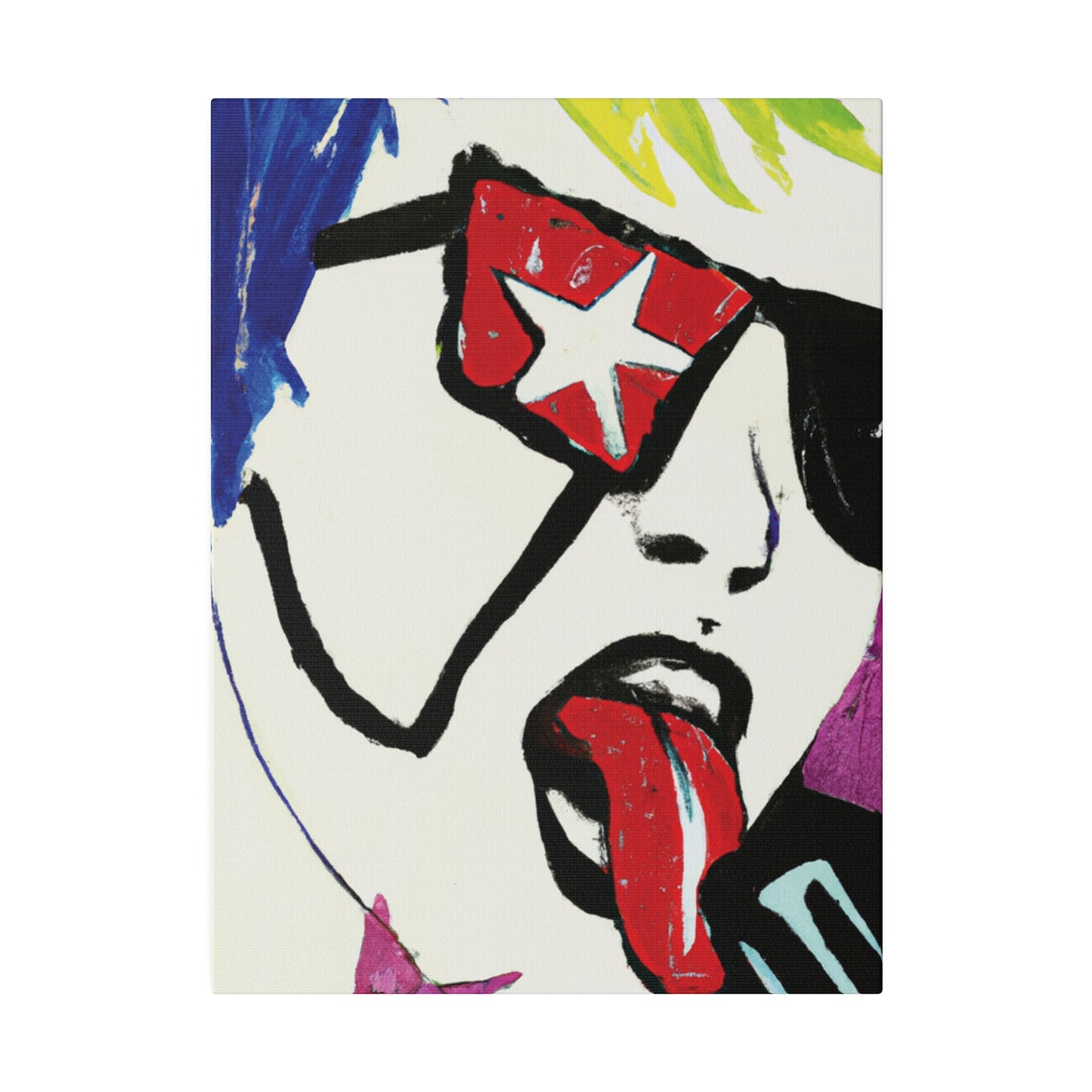 2035C - Rockstar Painting Print | Face | Abstract | Poster | Home Decor | Wall Art | Music Art | Canvas