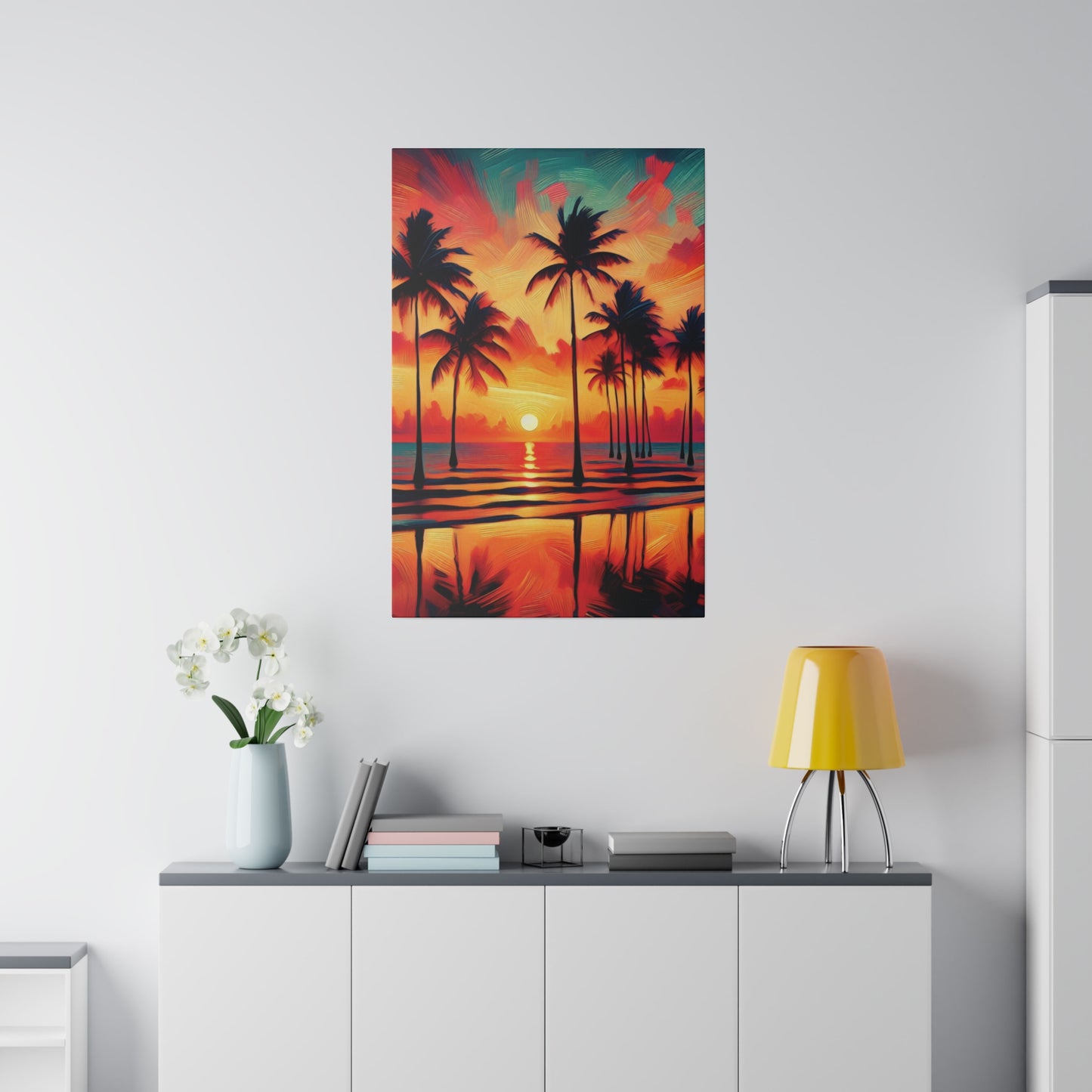 7346J - miami beach art, sunset background, ocean art work, beach art work, sunset designs, miami beach painting, miami beach print