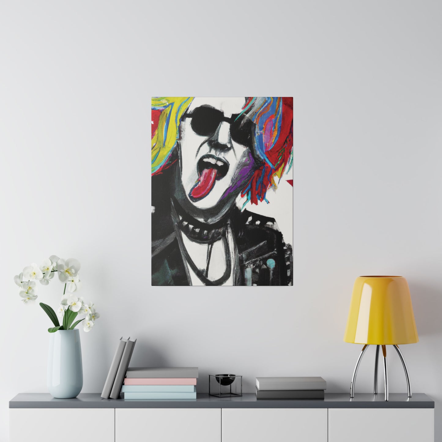 5679K - Rockstar Painting Print | Face | Abstract | Poster | Home Decor | Wall Art | Music Art | Canvas