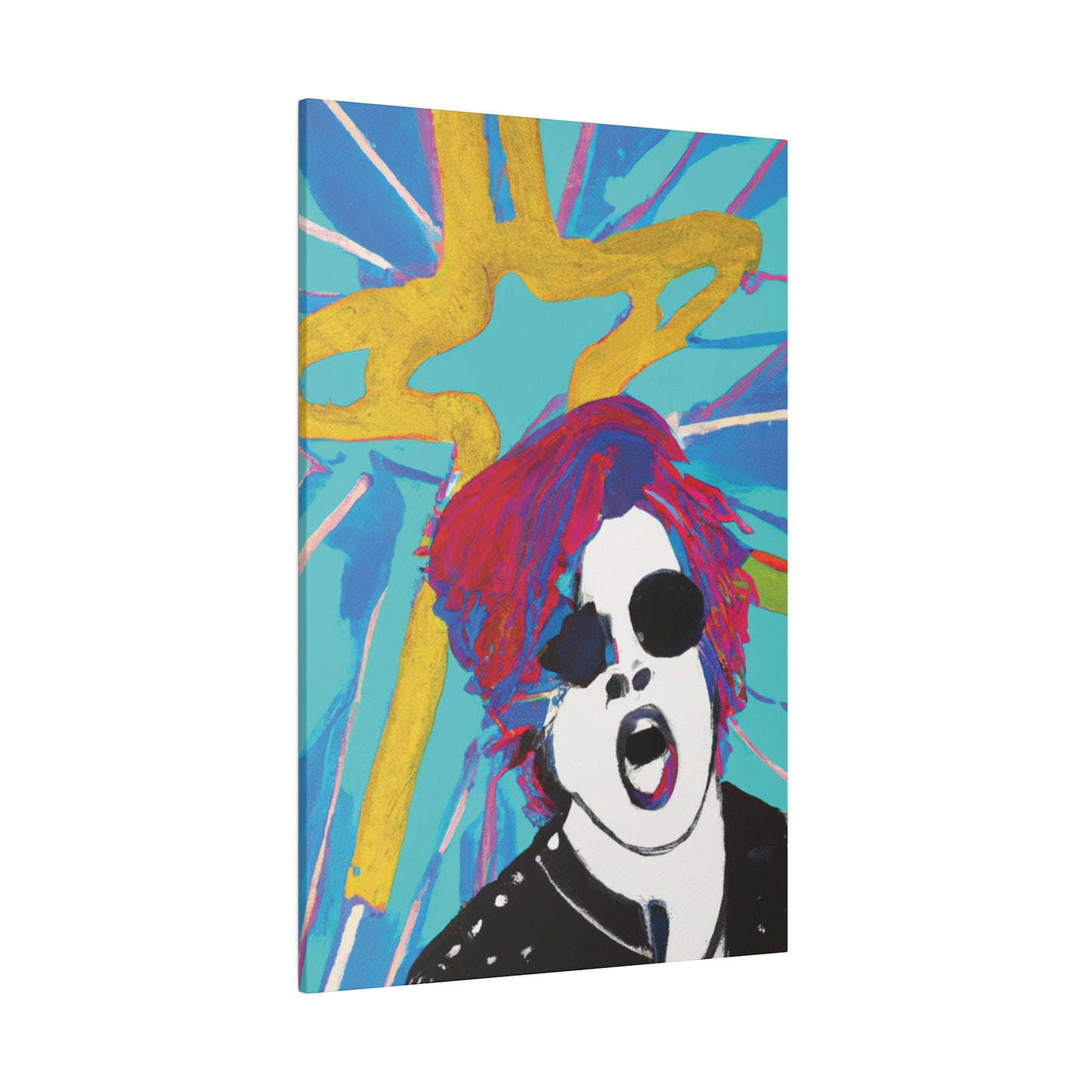 4567A - Rockstar Painting Print | Face | Abstract | Poster | Home Decor | Wall Art | Music Art | Canvas