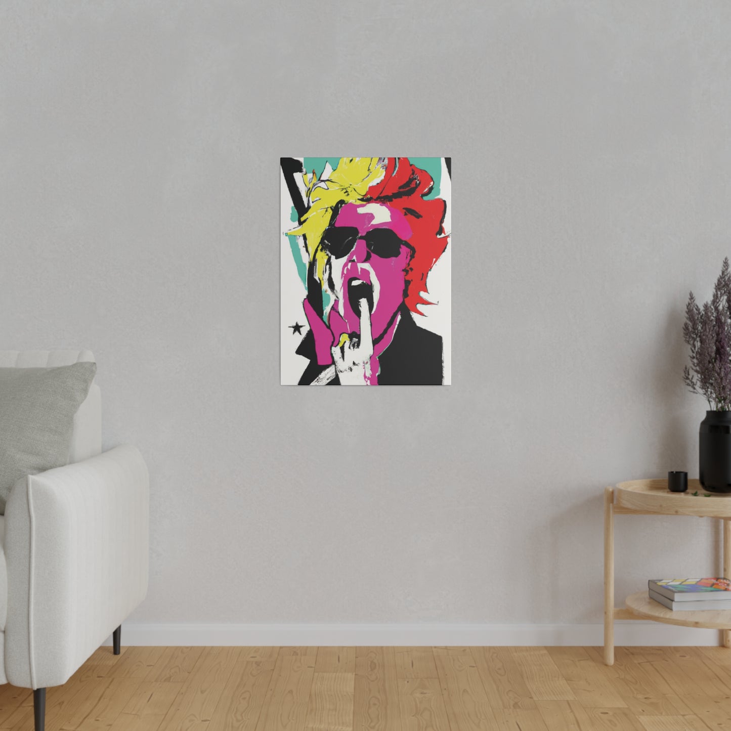 4598A - Rockstar Painting Print | Face | Abstract | Poster | Home Decor | Wall Art | Music Art | Canvas