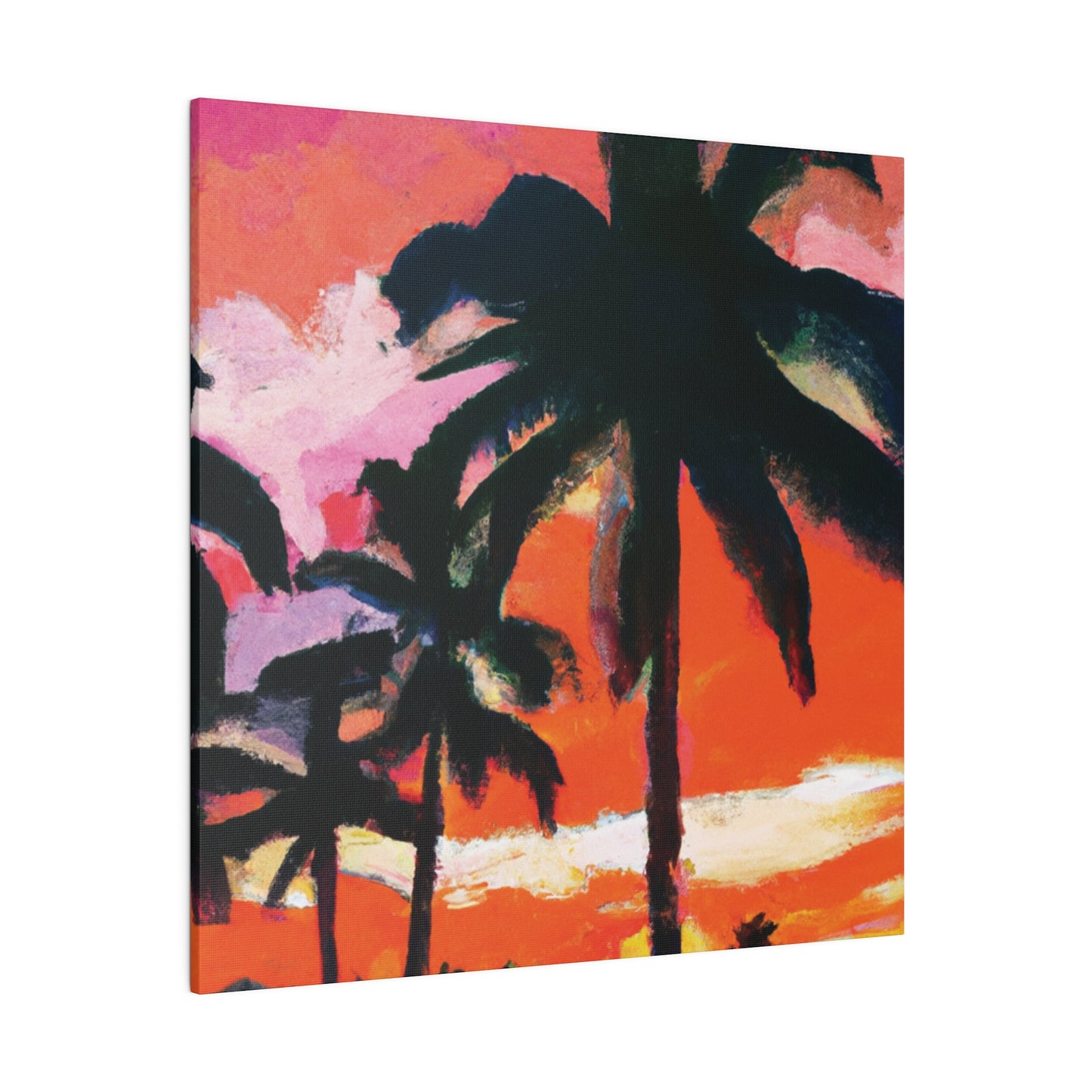 2734M - Miami Beach Sunset Painting Print | Miami | Beach | Sunset | Poster | Home Decor | Wall Art | Canvas