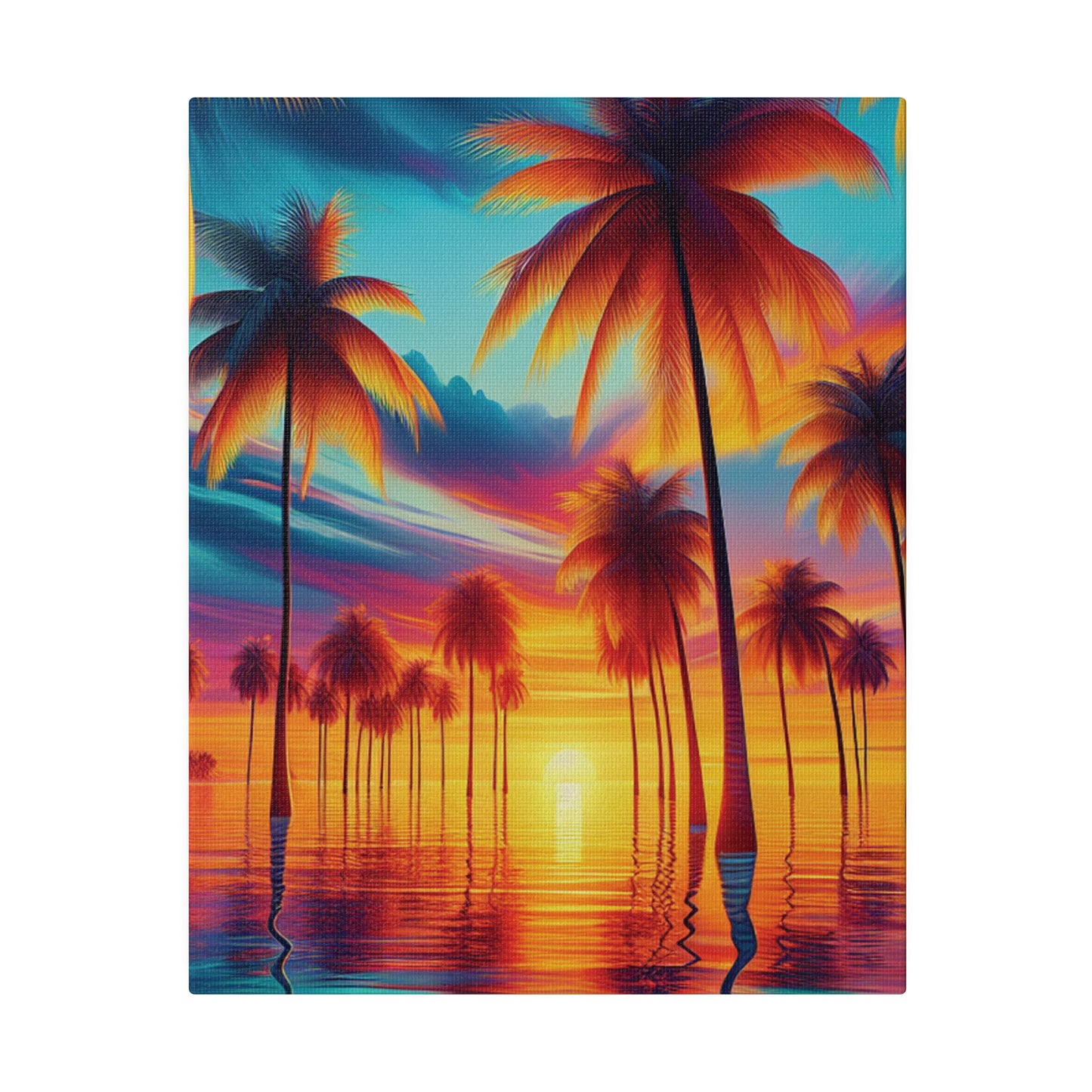 8235F - Miami Beach Sunset Painting Print | Miami | Beach | Sunset | Poster | Home Decor | Wall Art | Canvas