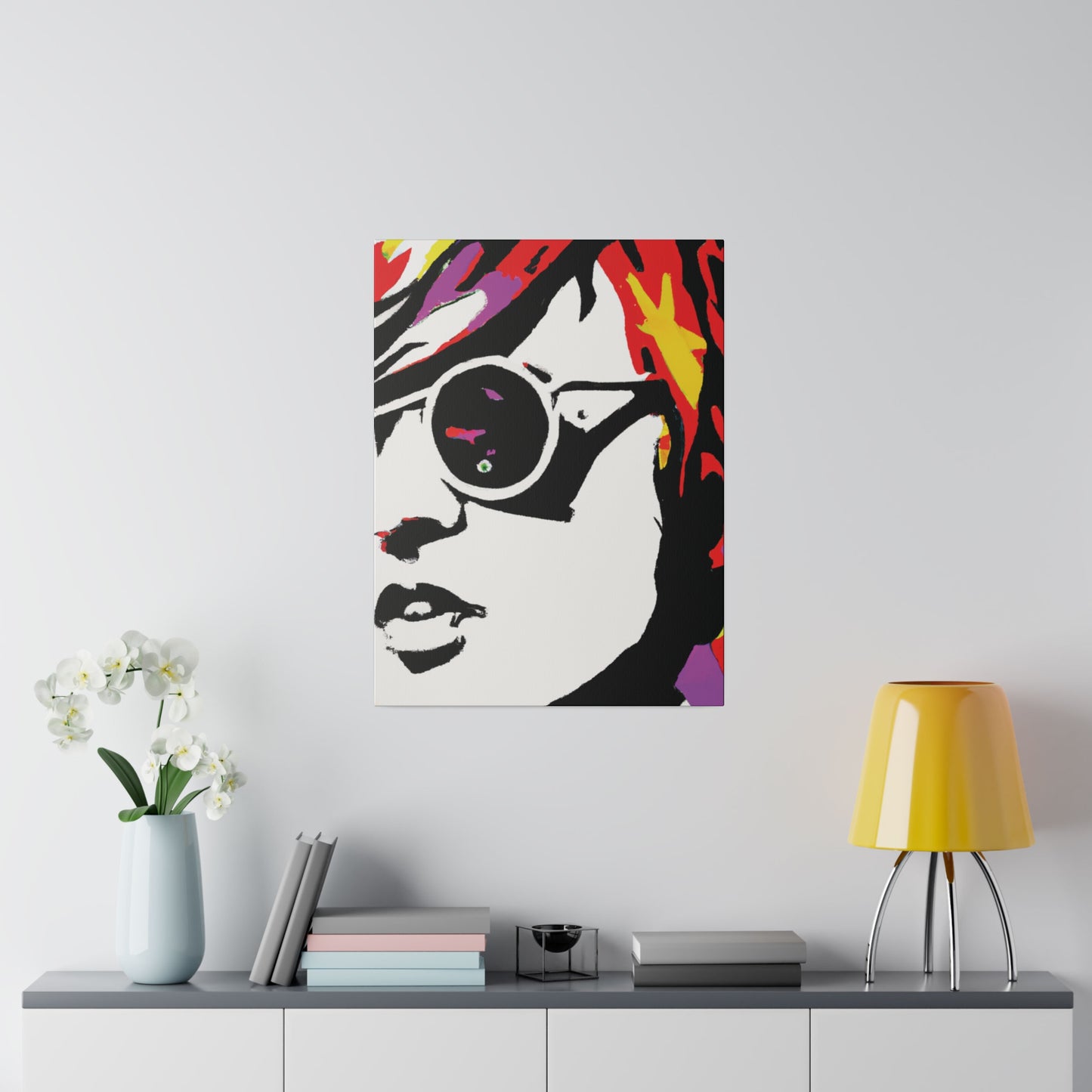 199N - Rockstar Painting Print | Face | Abstract | Poster | Home Decor | Wall Art | Music Art | Canvas