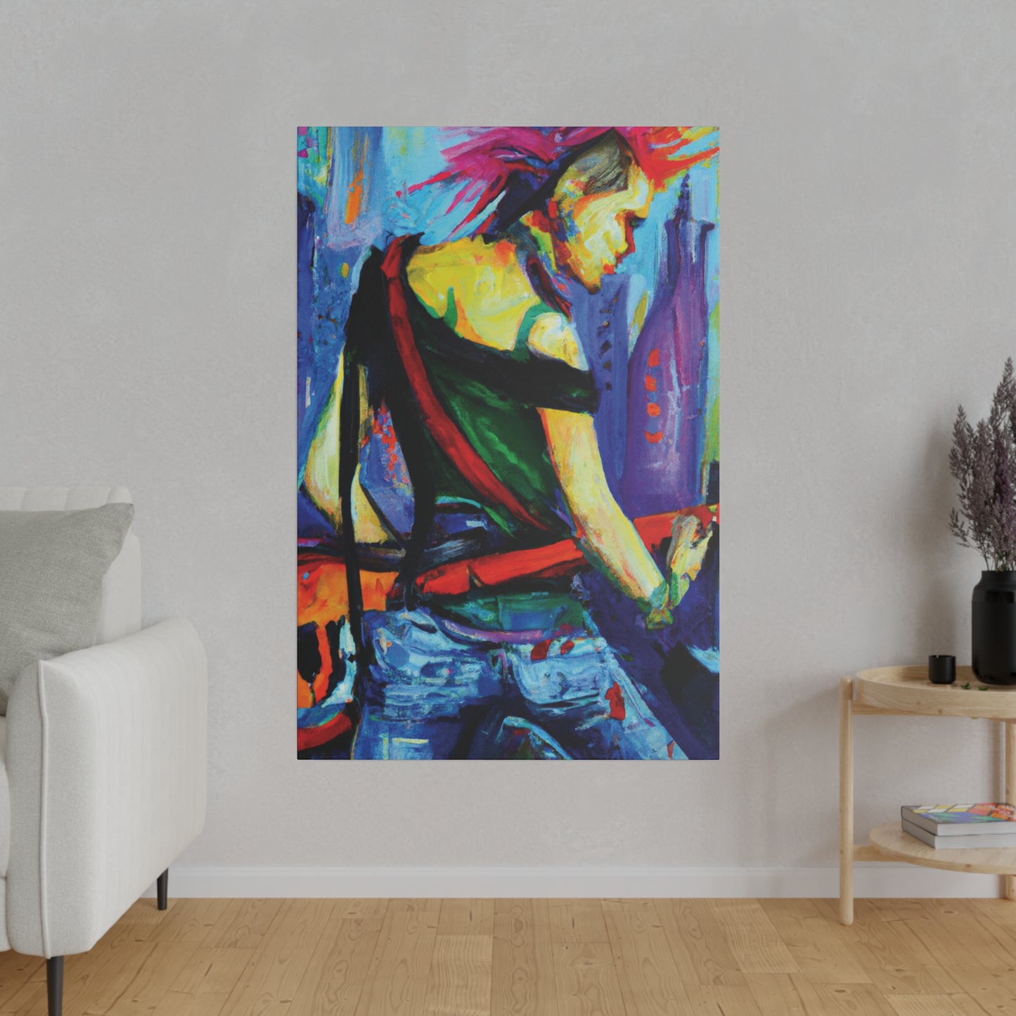 3143Z - Rockstar Oil Painting Style Print | Poster | Home Decor | Wall Art | Music Art | Canvas