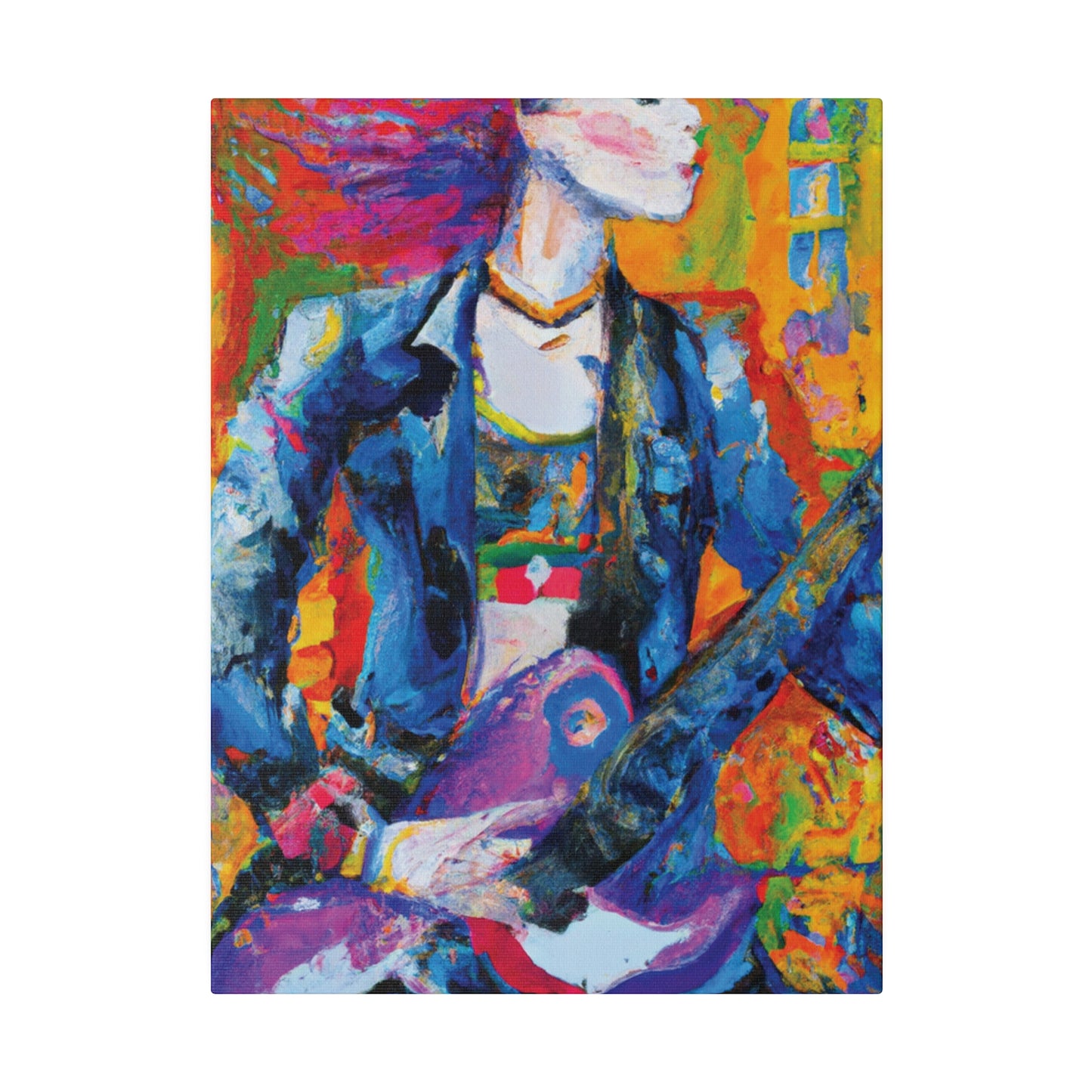 8135R - Rockstar Oil Painting Style Print | Poster | Home Decor | Wall Art | Music Art | Canvas