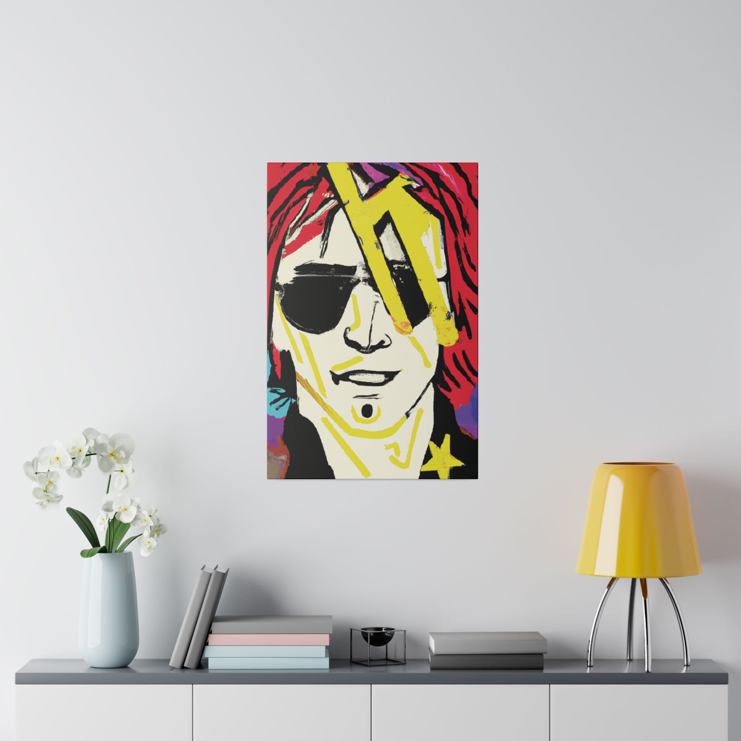 7106Z - Rockstar Painting Print | Face | Abstract | Poster | Home Decor | Wall Art | Music Art | Canvas