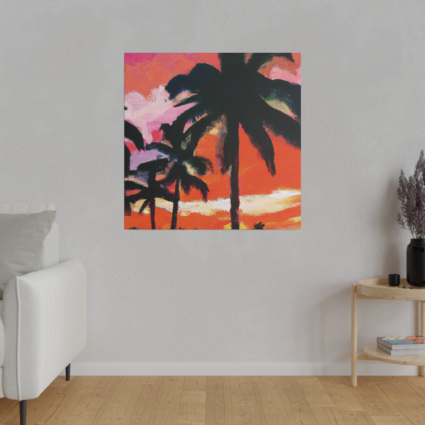 2734M - Miami Beach Sunset Painting Print | Miami | Beach | Sunset | Poster | Home Decor | Wall Art | Canvas