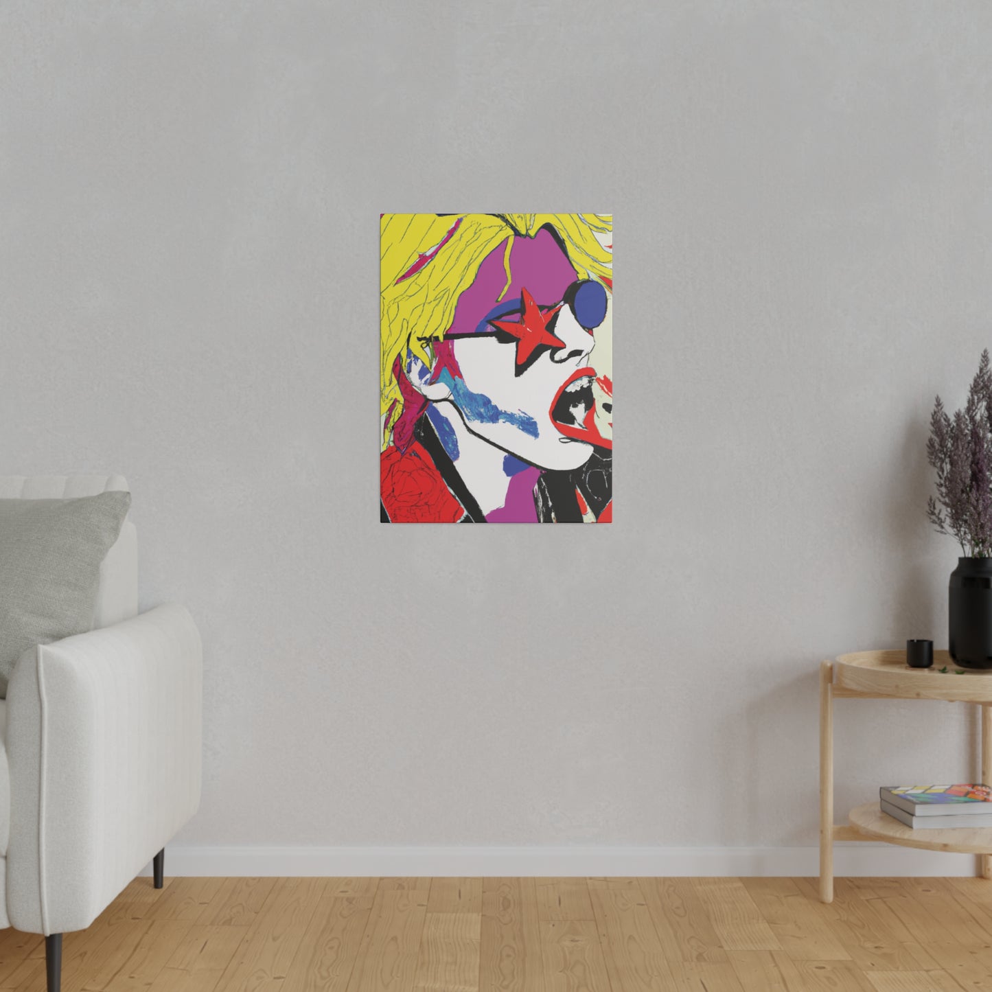 7531H - Rockstar Painting Print | Face | Abstract | Poster | Home Decor | Wall Art | Music Art | Canvas