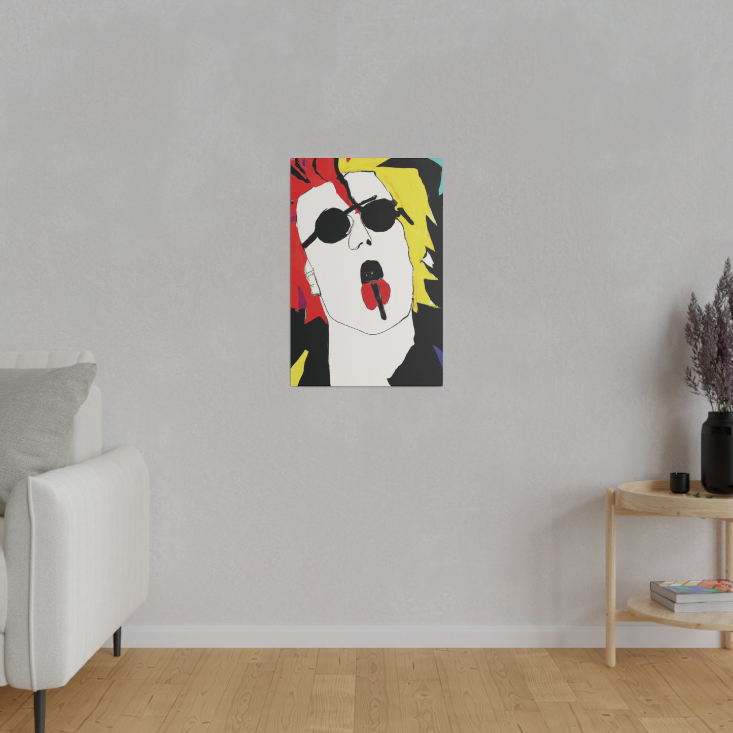 8372R - Rockstar Painting Print | Face | Abstract | Poster | Home Decor | Wall Art | Music Art | Canvas