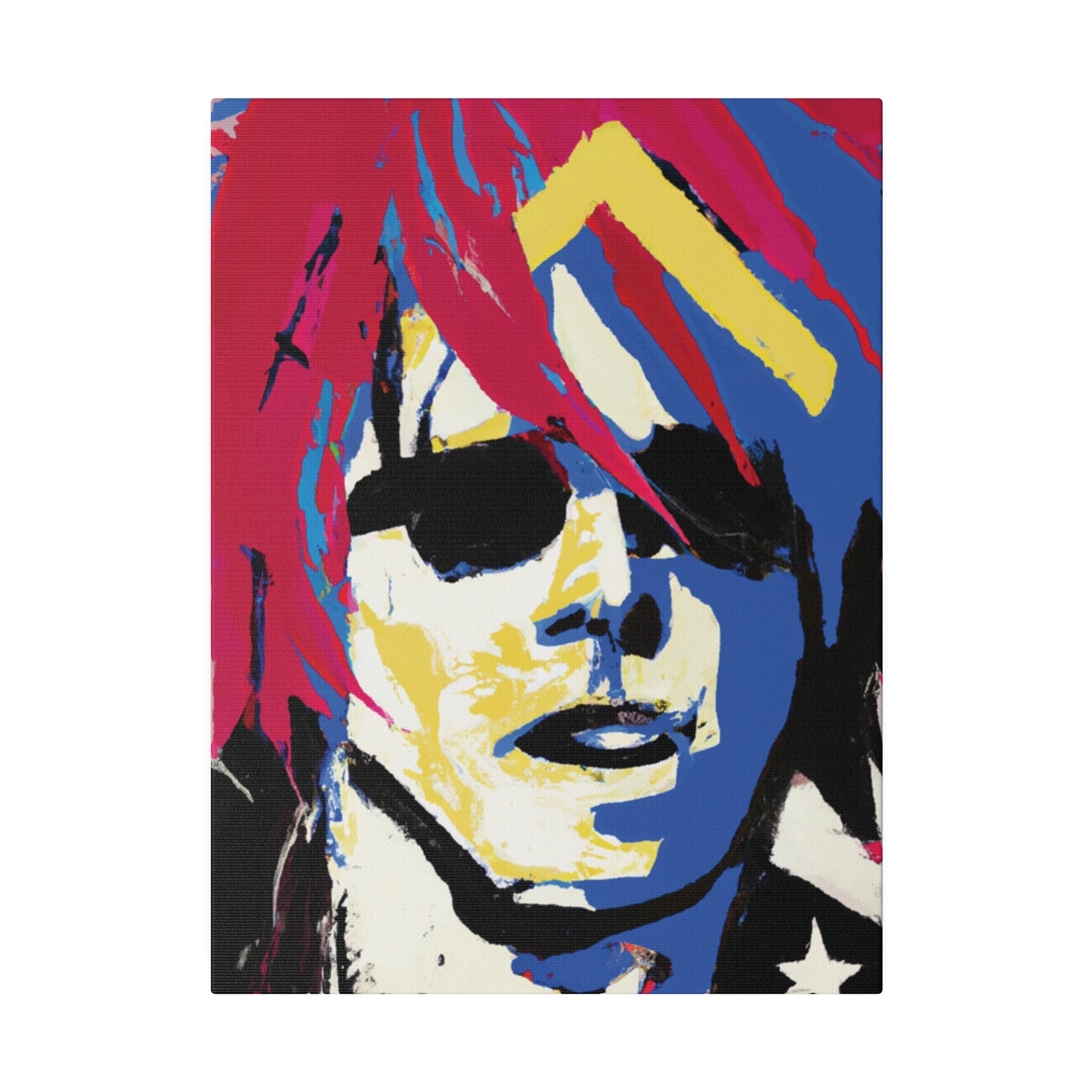 9537K - Rockstar Painting Print | Face | Abstract | Poster | Home Decor | Wall Art | Music Art | Canvas