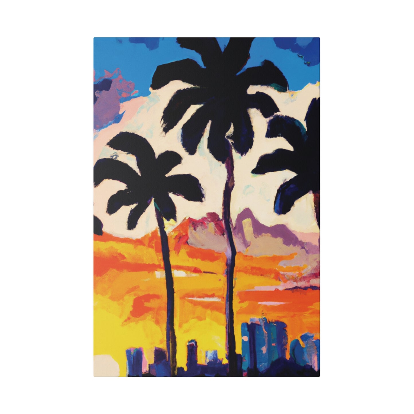 6586K - Miami Beach Sunset Painting Print | Miami | Beach | Sunset | Poster | Home Decor | Wall Art | Canvas