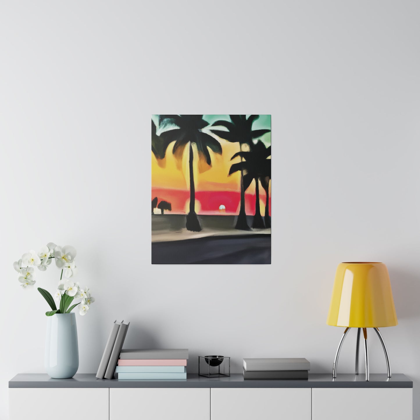 6057U - Miami Beach Sunset Painting Print | Miami | Beach | Sunset | Poster | Home Decor | Wall Art | Canvas