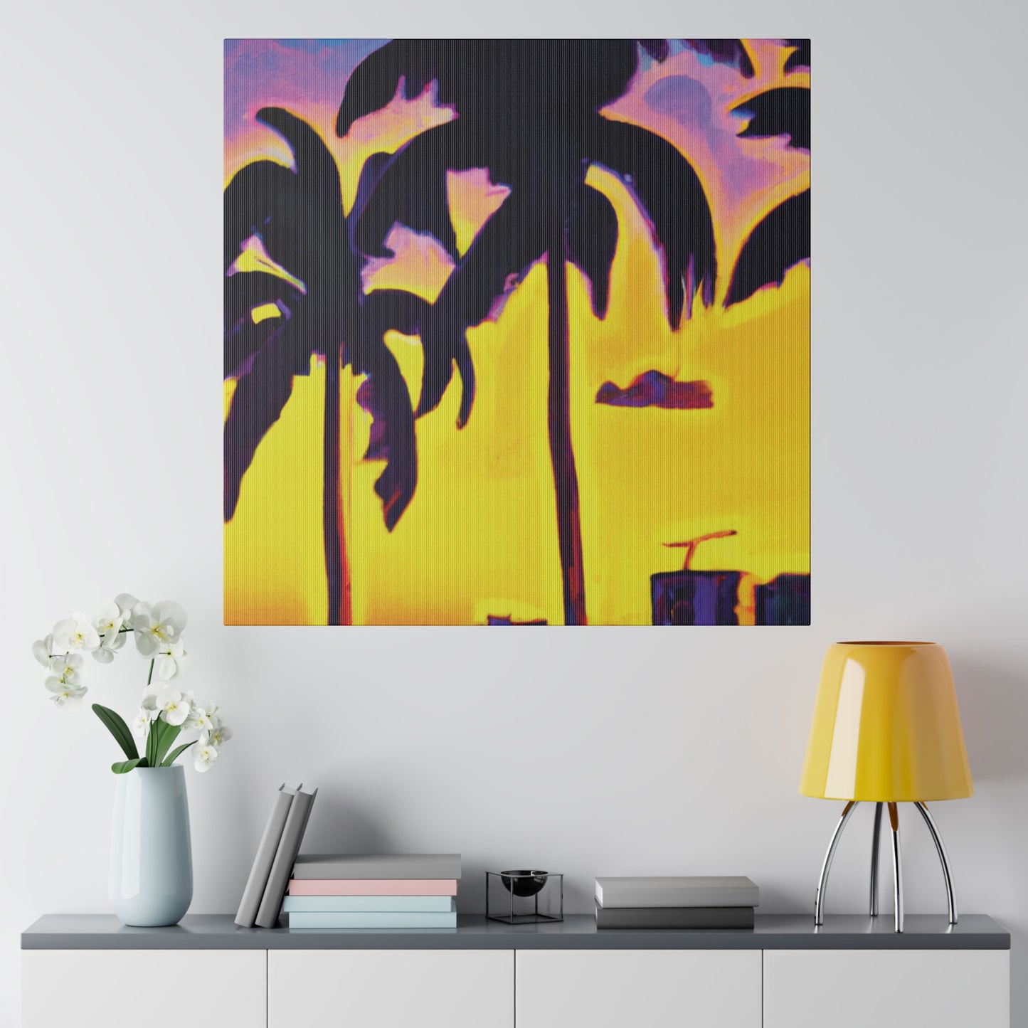 5674W - Miami Beach Sunset Painting Print | Miami | Beach | Sunset | Poster | Home Decor | Wall Art | Canvas