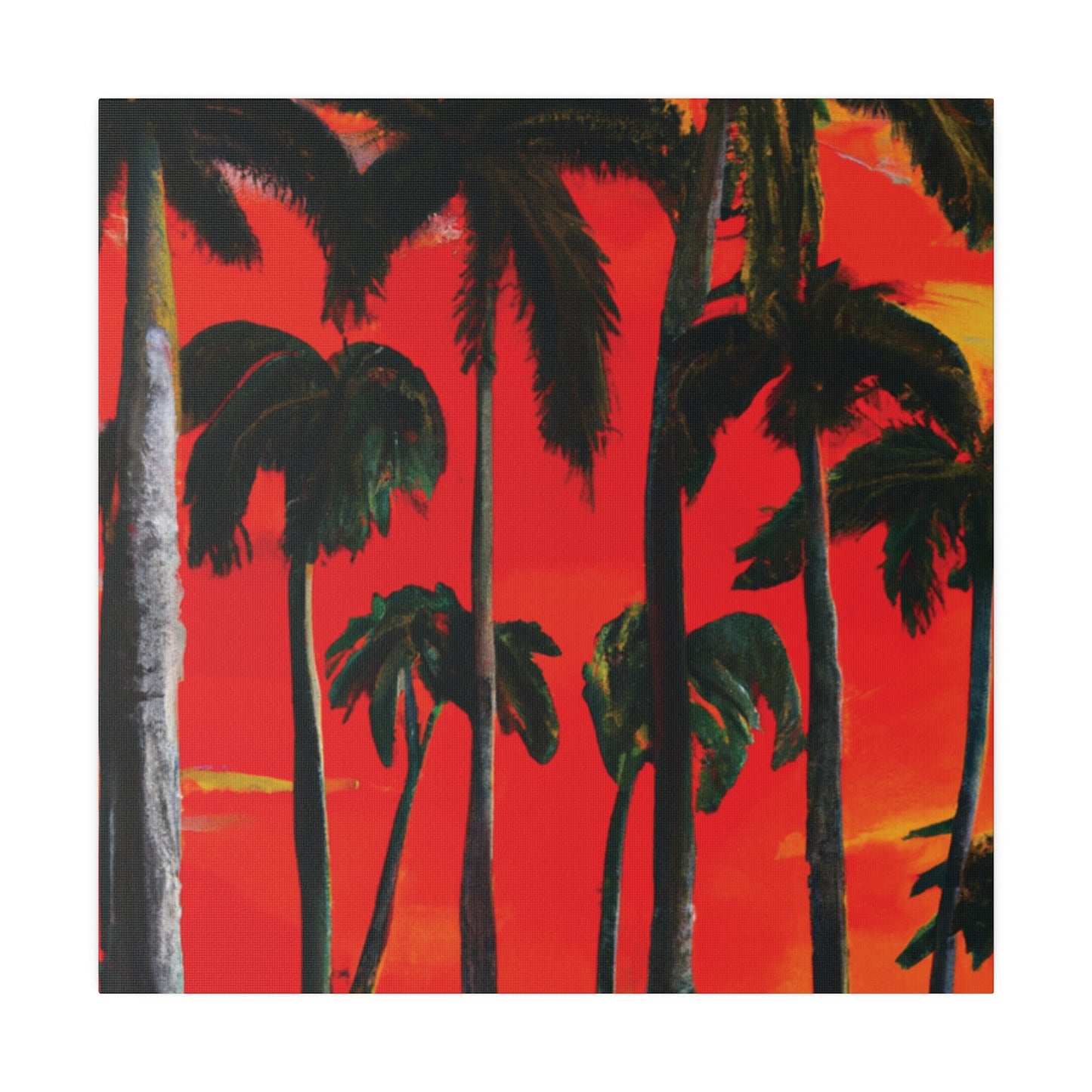 4286K - Miami Beach Sunset Painting Print | Miami | Beach | Sunset | Poster | Home Decor | Wall Art | Canvas