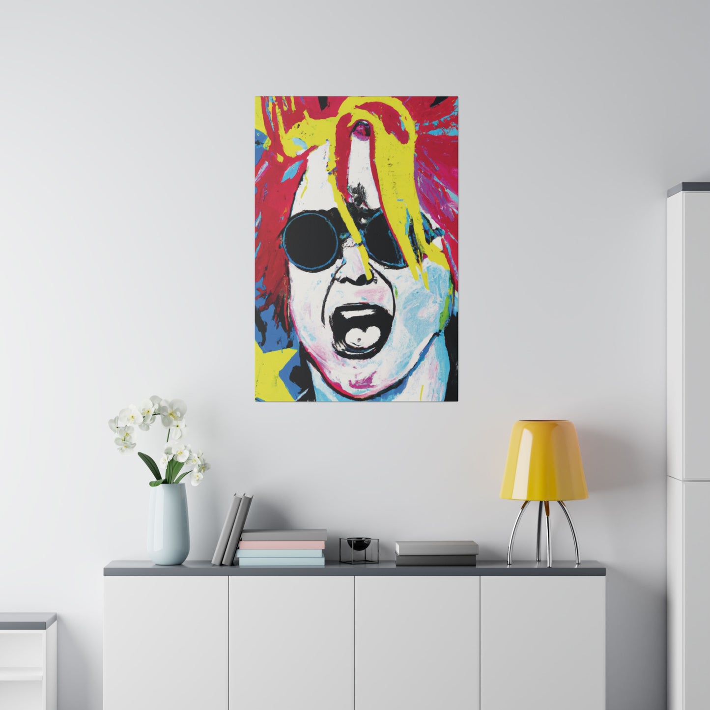 9456X - Rockstar Painting Print | Face | Abstract | Poster | Home Decor | Wall Art | Music Art | Canvas