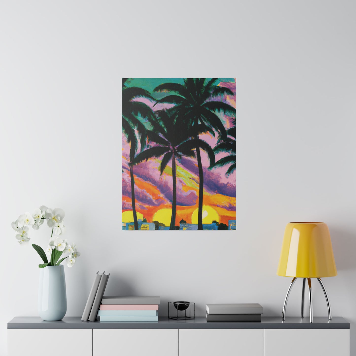 8789Q - Miami Beach Sunset Painting Print | Miami | Beach | Sunset | Poster | Home Decor | Wall Art | Canvas