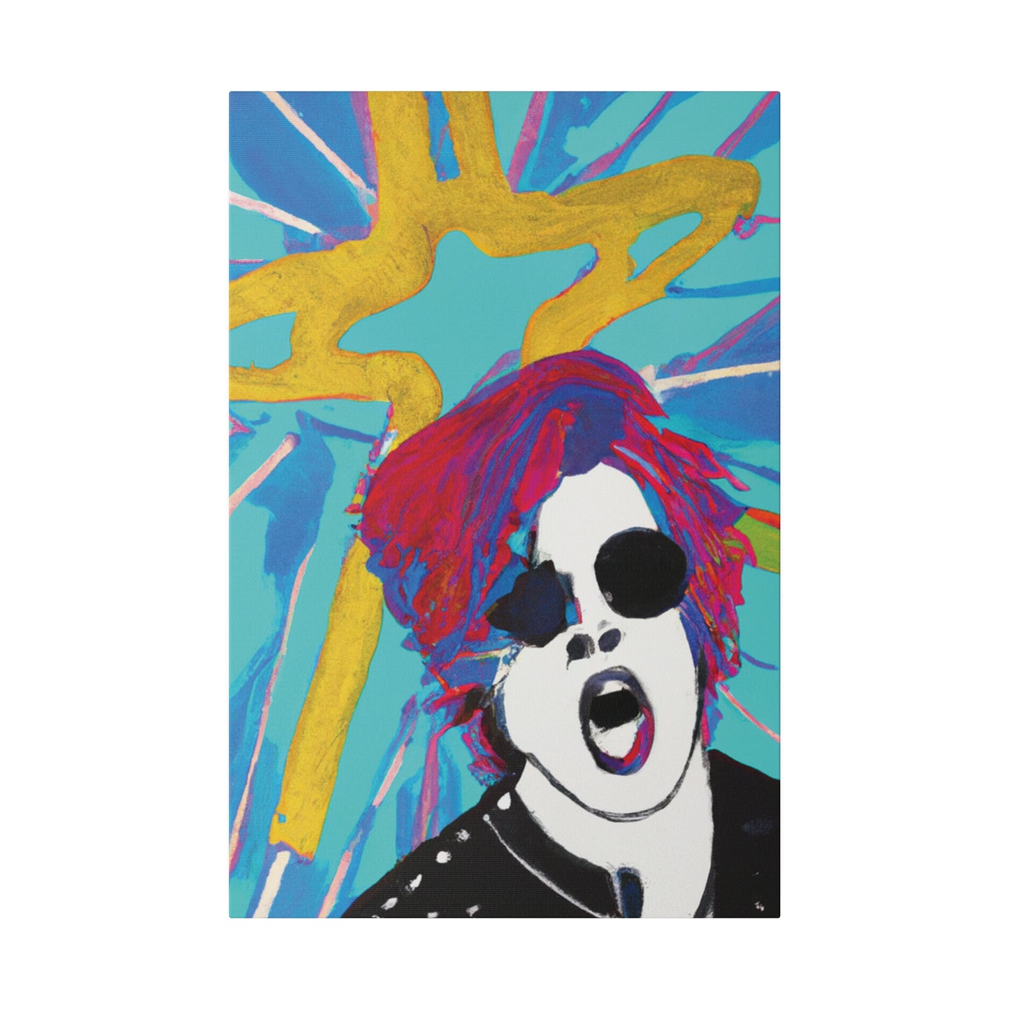 4567A - Rockstar Painting Print | Face | Abstract | Poster | Home Decor | Wall Art | Music Art | Canvas
