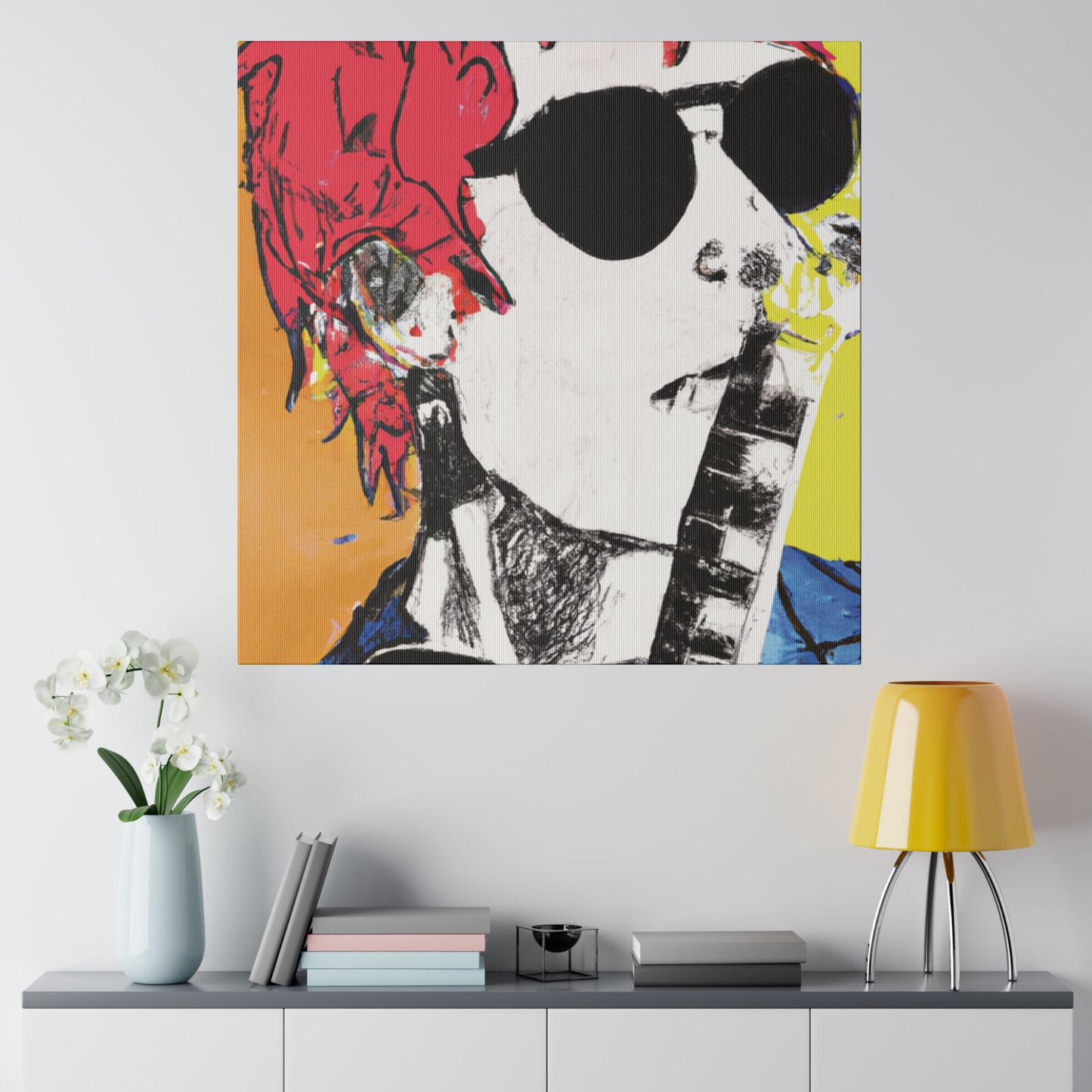 8995T - Rockstar Painting Print | Face | Abstract | Poster | Home Decor | Wall Art | Music Art | Canvas