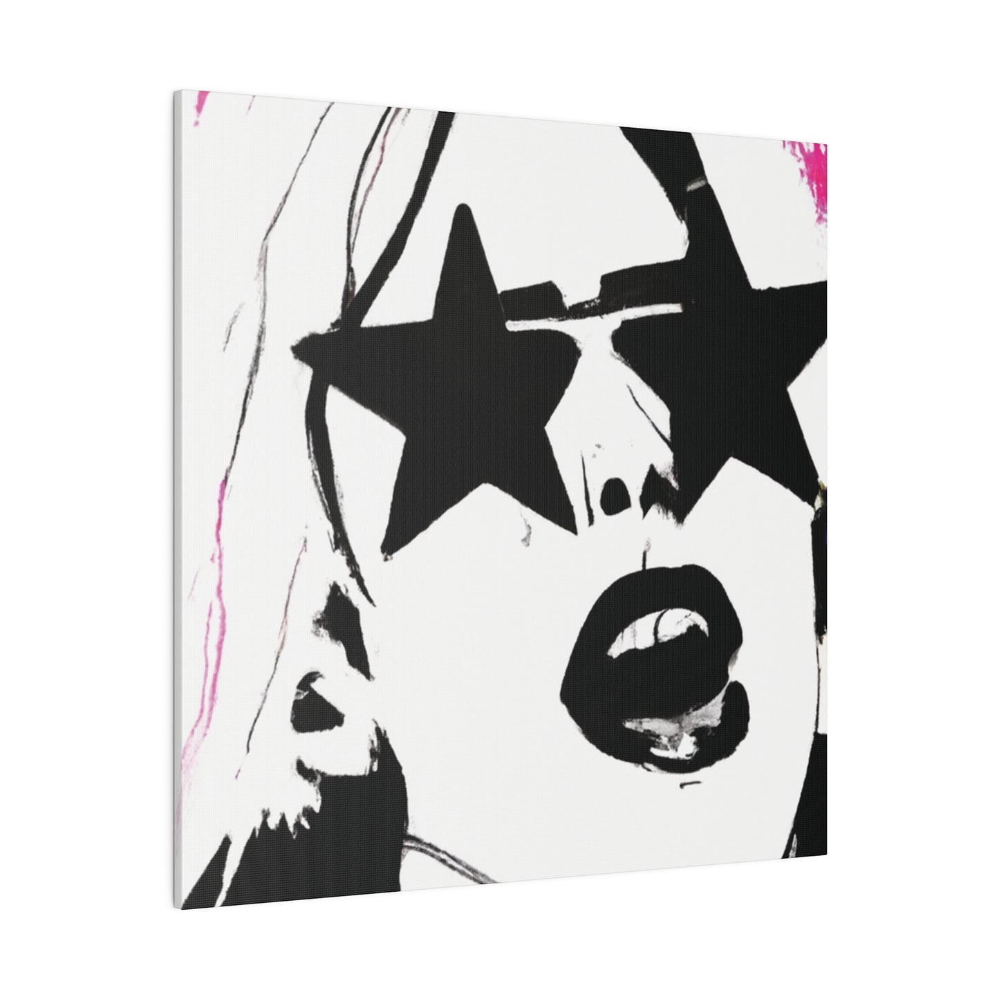 9438E - Rockstar Painting Print | Face | Abstract | Poster | Home Decor | Wall Art | Music Art | Canvas