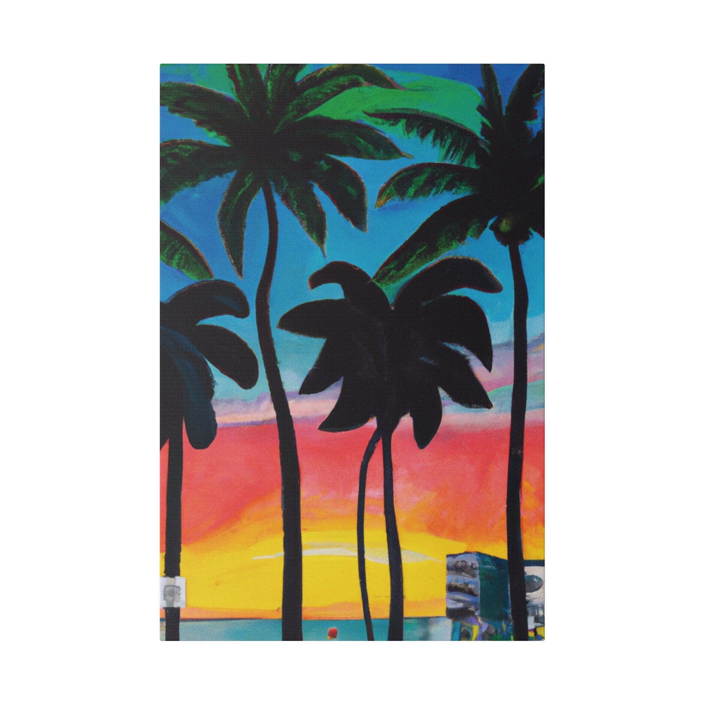 7322T - Miami Beach Sunset Painting Print | Miami | Beach | Sunset | Poster | Home Decor | Wall Art | Canvas