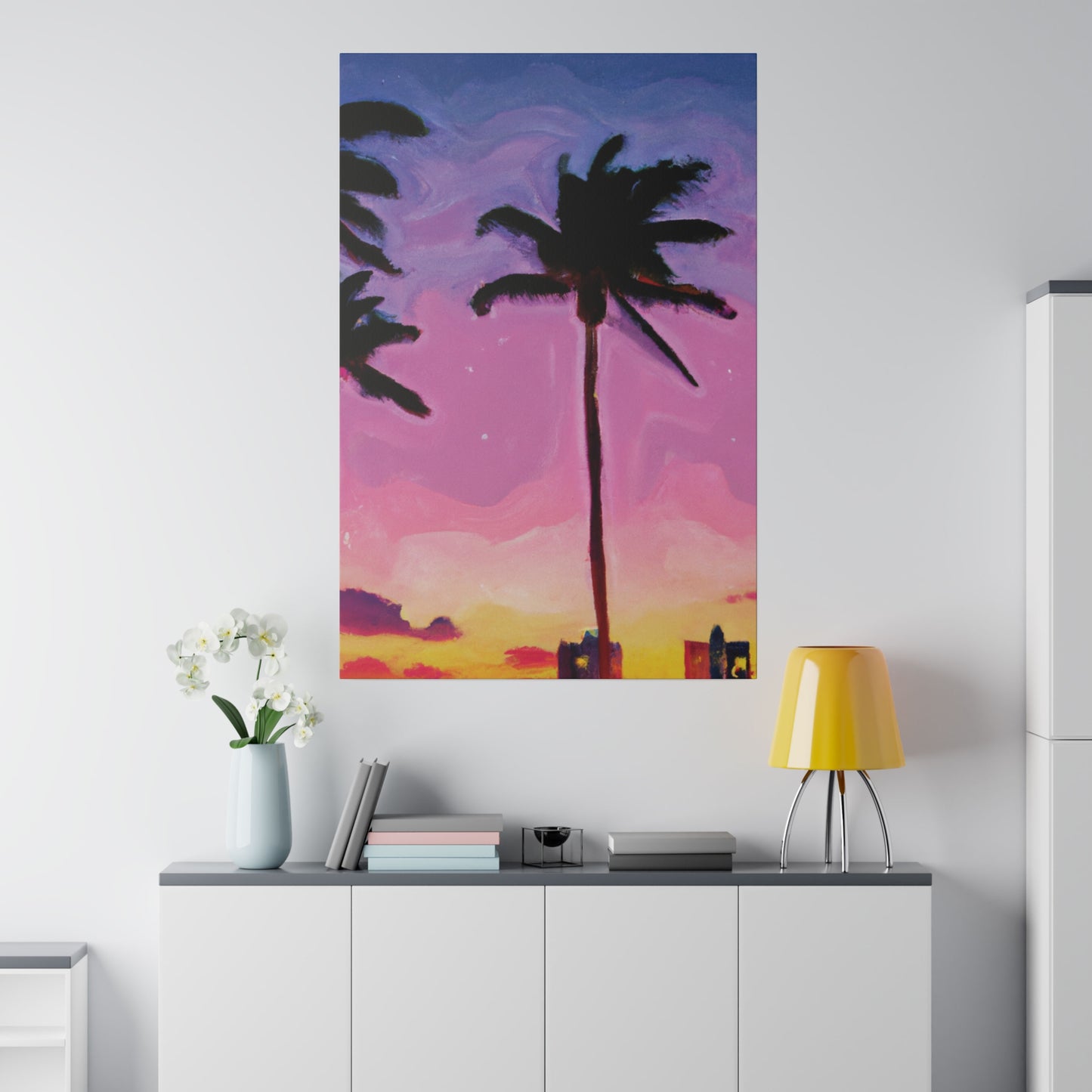 7801Y - Miami Beach Sunset Painting Print | Miami | Beach | Sunset | Poster | Home Decor | Wall Art | Canvas