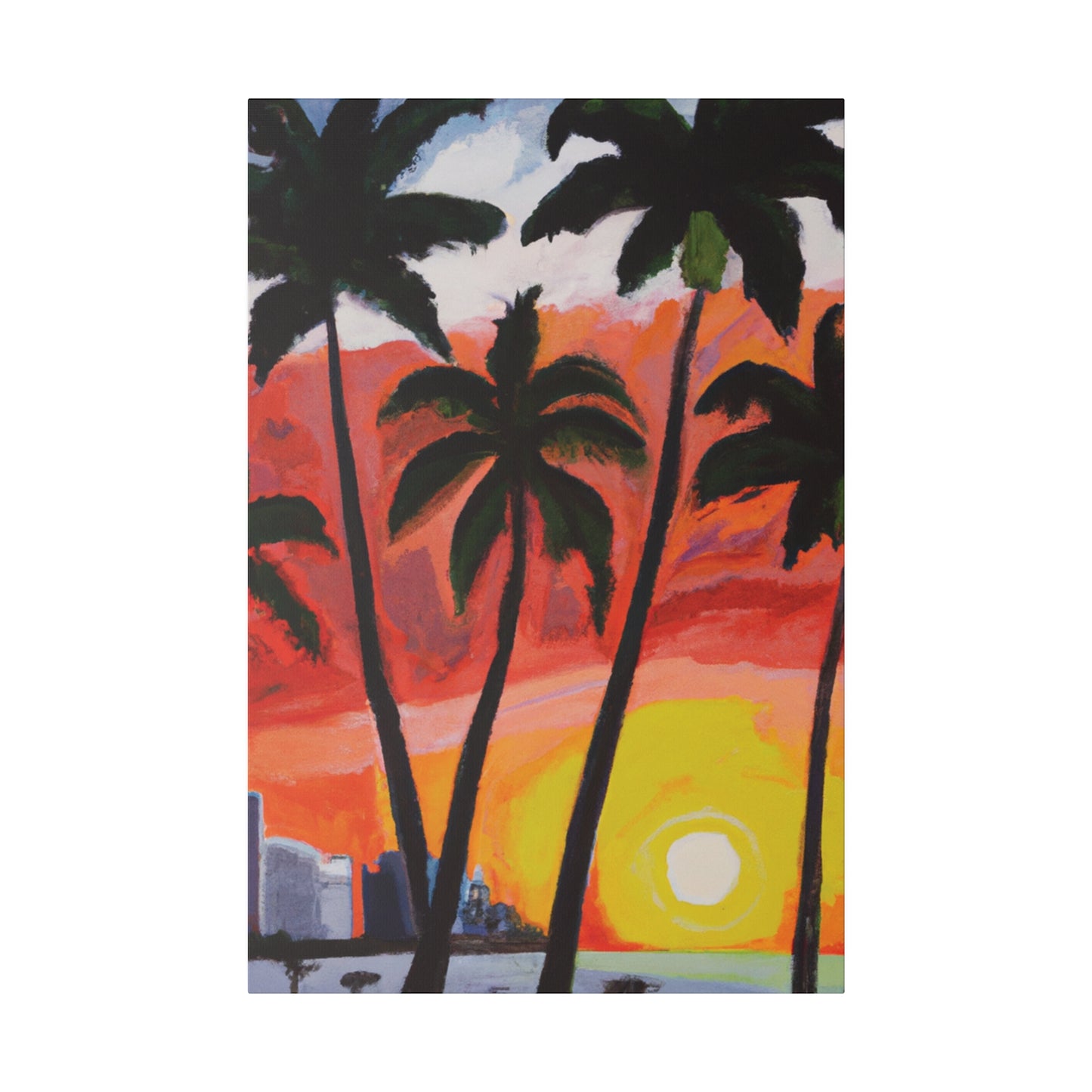 3556V - Miami Beach Sunset Painting Print | Miami | Beach | Sunset | Poster | Home Decor | Wall Art | Canvas