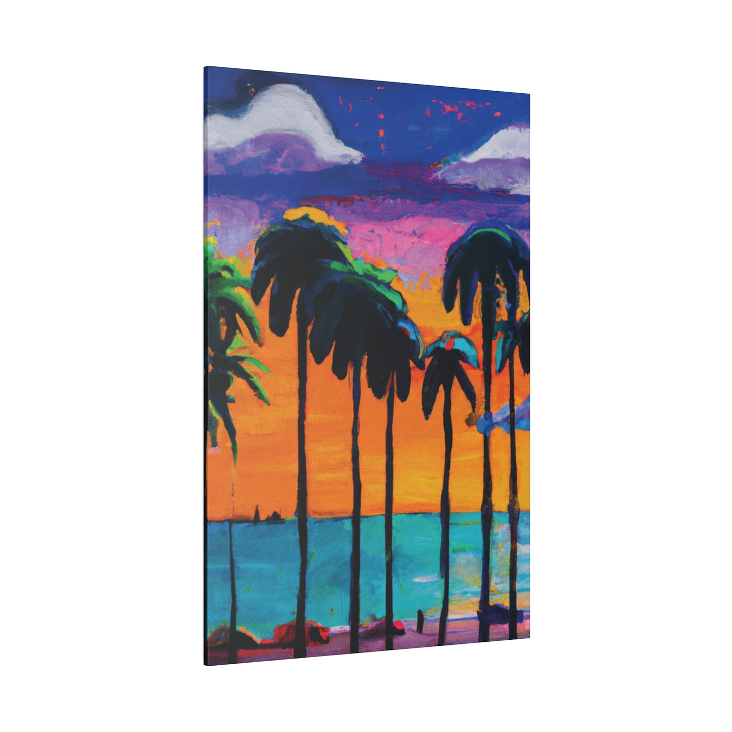9331M - Miami Beach Sunset Painting Print | Miami | Beach | Sunset | Poster | Home Decor | Wall Art | Canvas