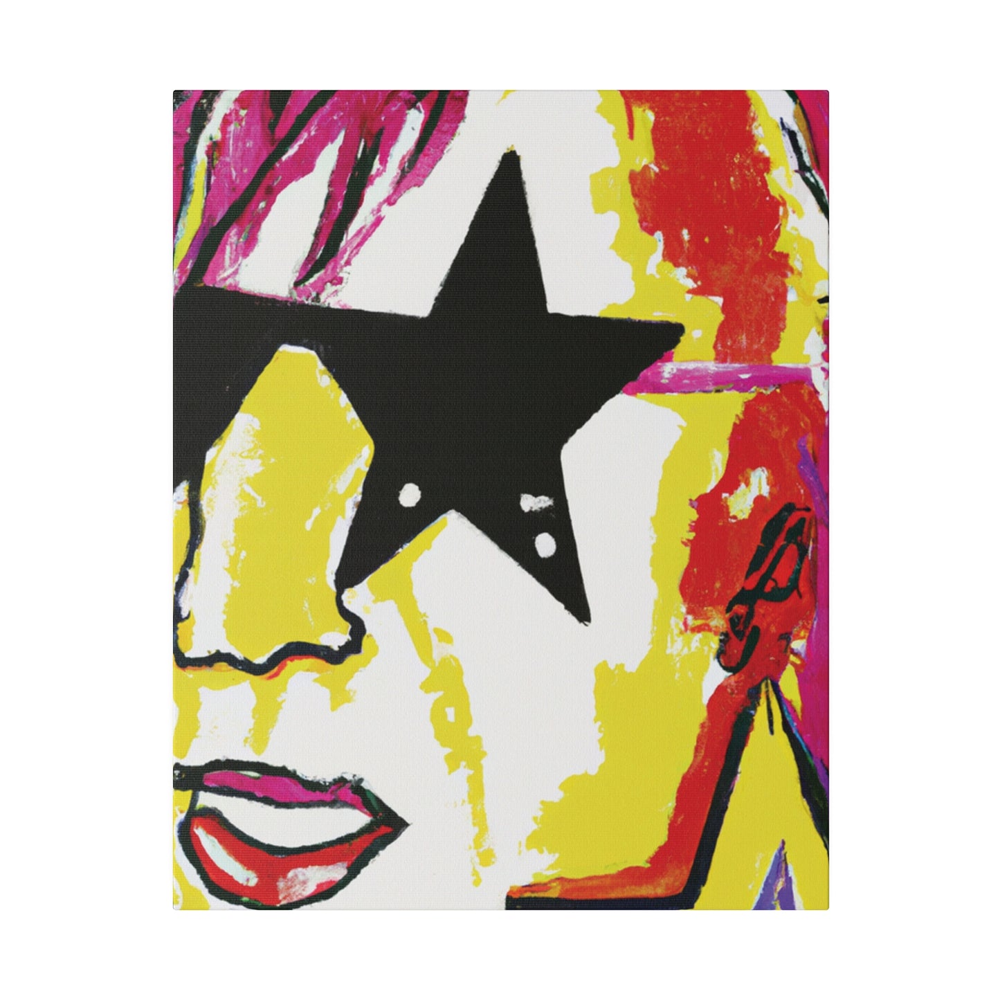 5698R - Rockstar Painting Print | Face | Abstract | Poster | Home Decor | Wall Art | Music Art | Canvas