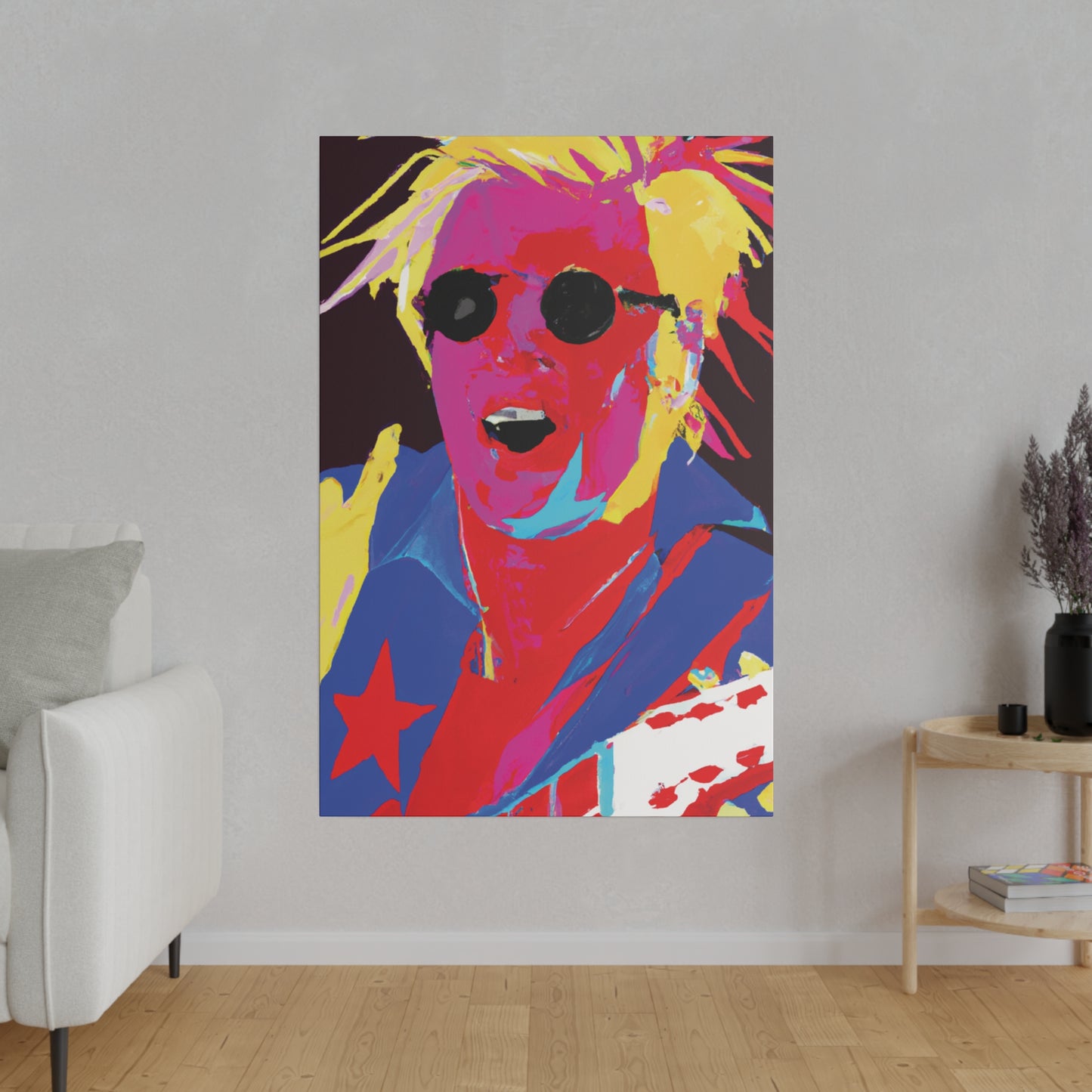 1327M - Rockstar Painting Print | Face | Abstract | Poster | Home Decor | Wall Art | Music Art | Canvas