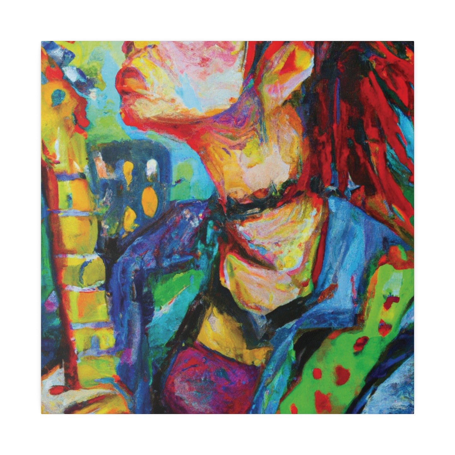 4898X - Rockstar Oil Painting Style Print | Poster | Home Decor | Wall Art | Music Art | Canvas