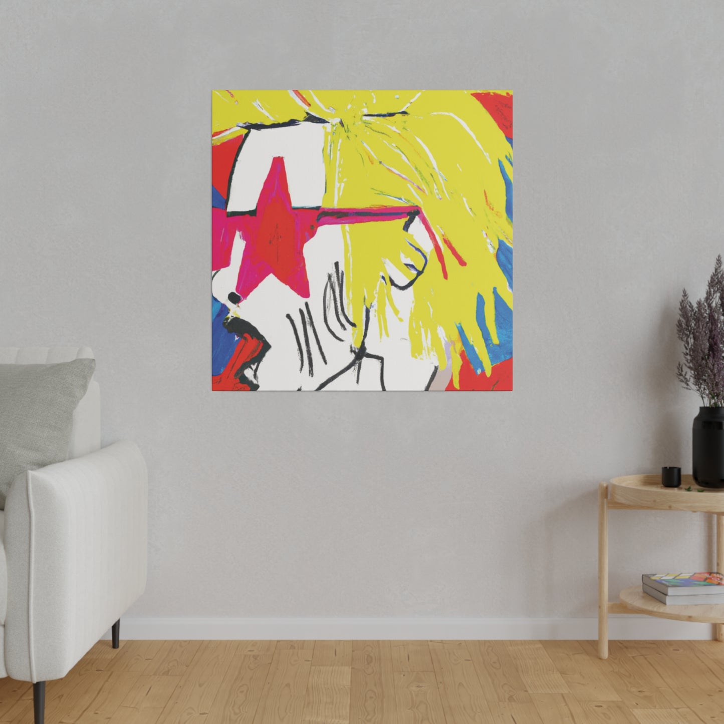 6719V - Rockstar Painting Print | Face | Abstract | Poster | Home Decor | Wall Art | Music Art | Canvas