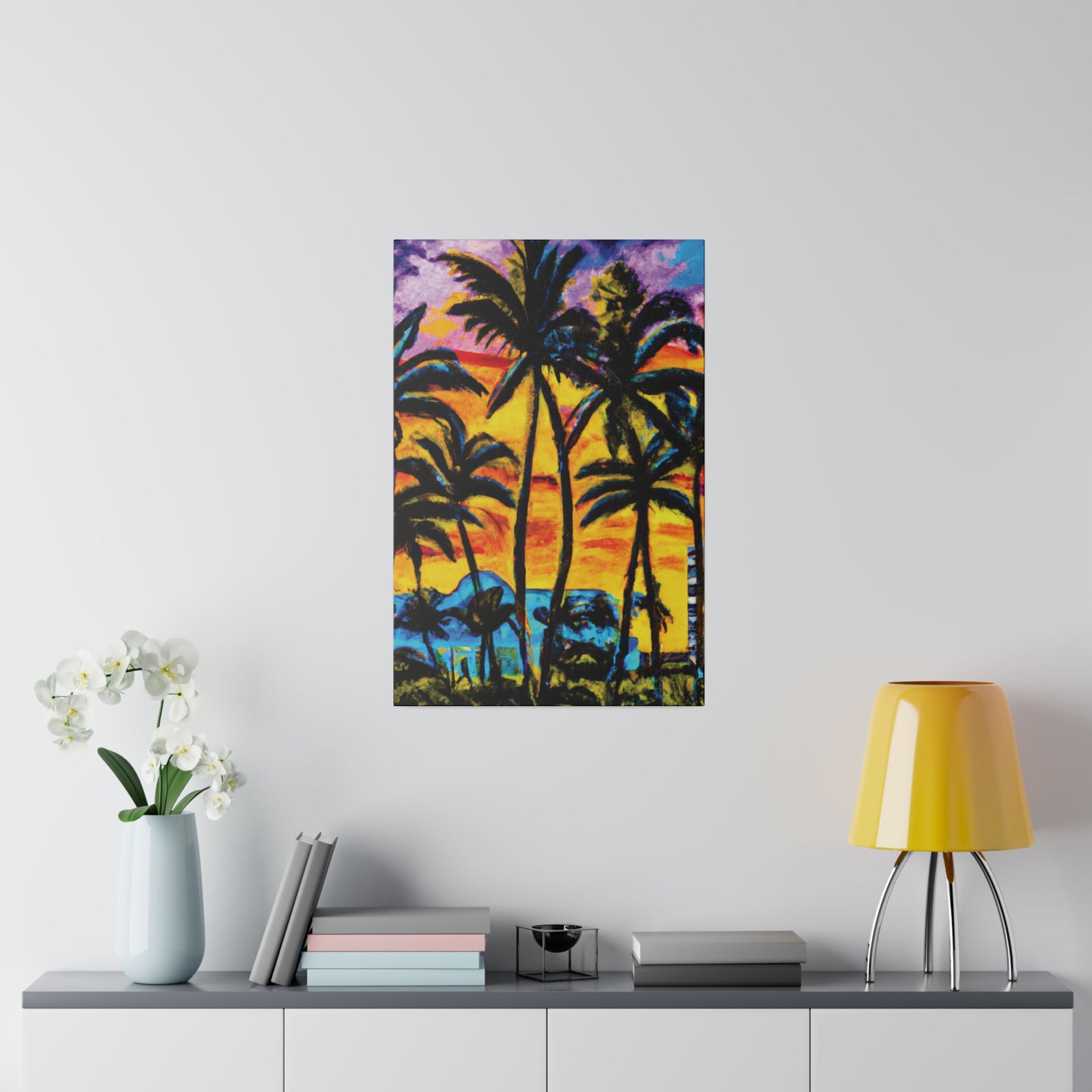 5378U - Miami Beach Sunset Painting Print | Miami | Beach | Sunset | Poster | Home Decor | Wall Art | Canvas