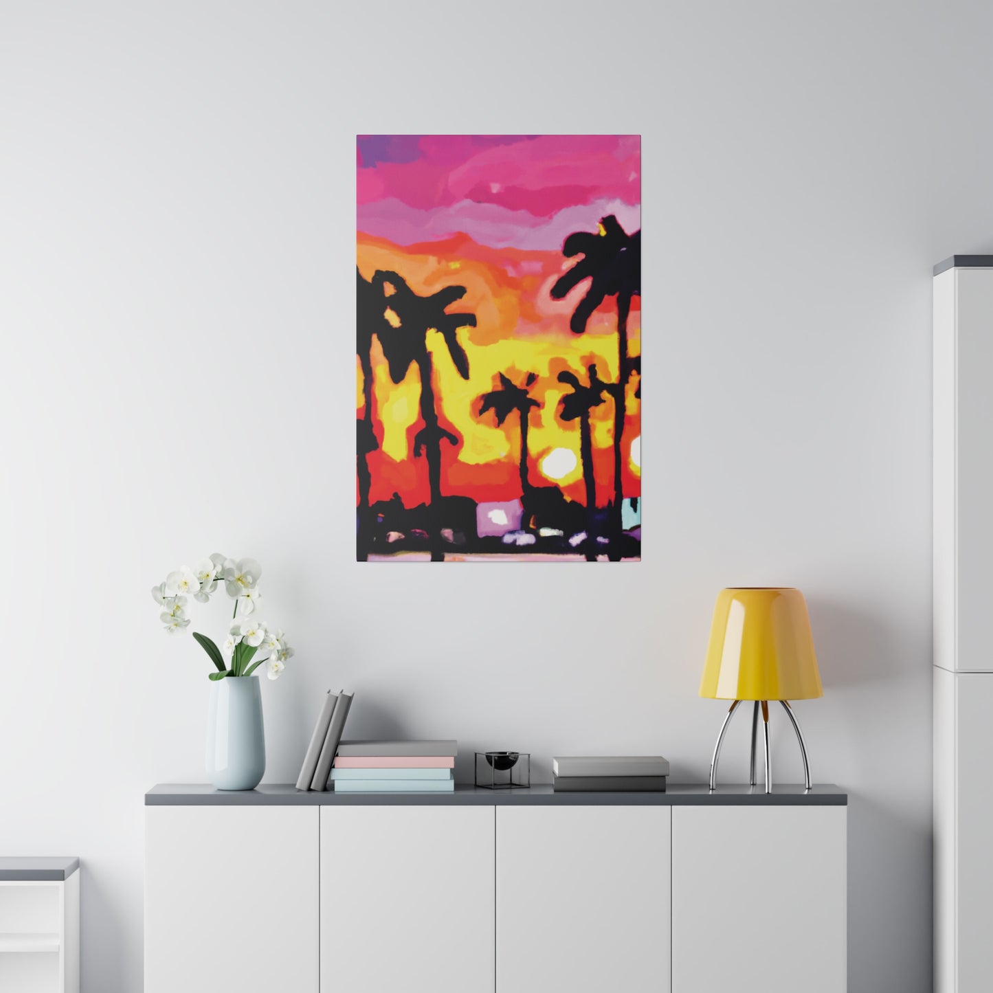 7893K - Miami Beach Sunset Painting Print | Miami | Beach | Sunset | Poster | Home Decor | Wall Art | Canvas