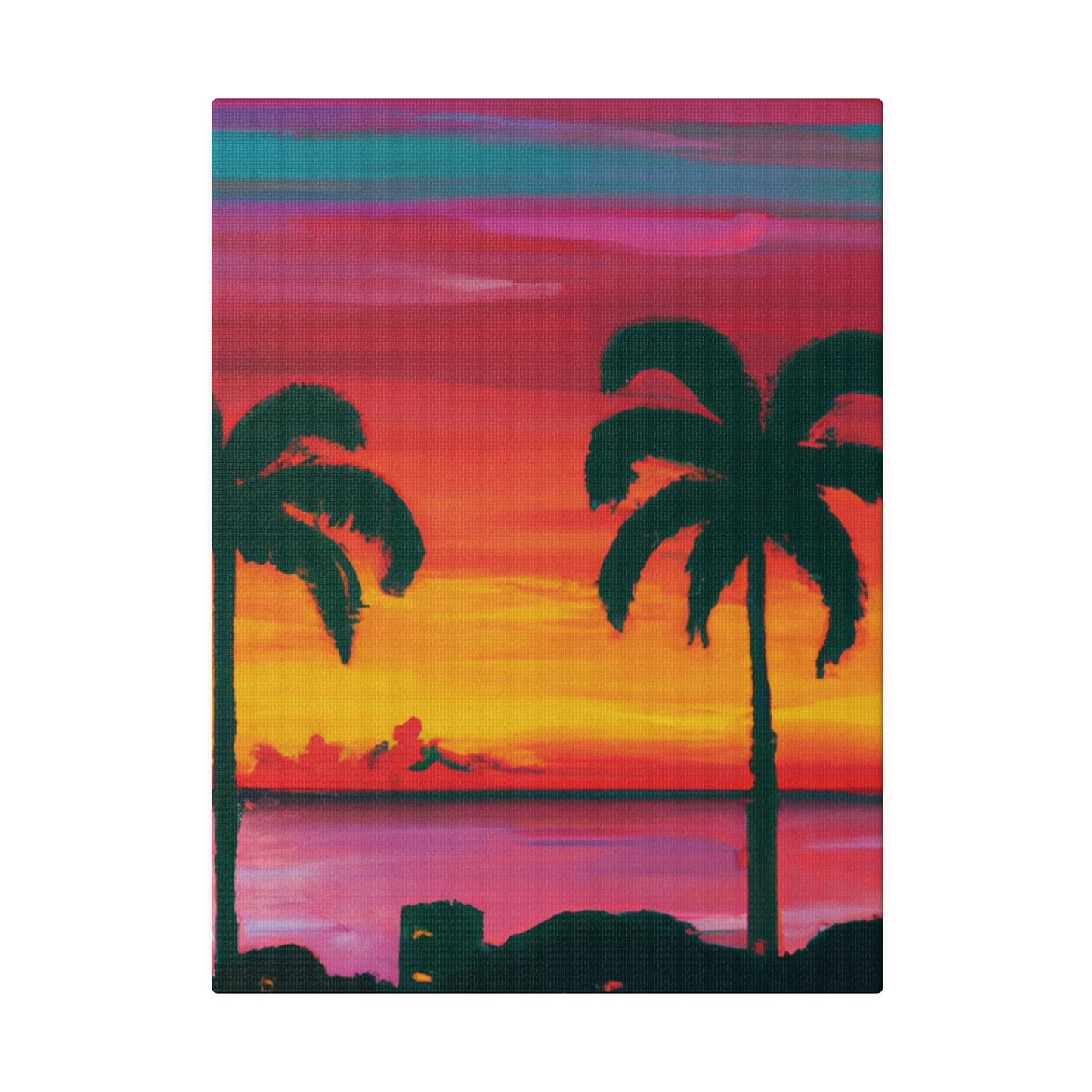 3275A - Miami Beach Sunset Painting Print | Miami | Beach | Sunset | Poster | Home Decor | Wall Art | Canvas