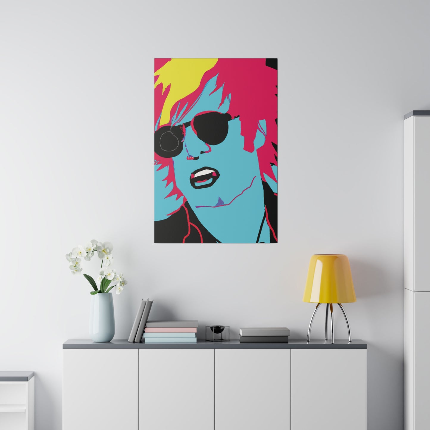 6426B - Rockstar Painting Print | Face | Abstract | Poster | Home Decor | Wall Art | Music Art | Canvas